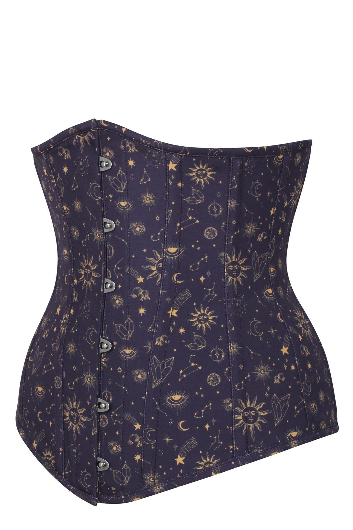 Mystic Galaxy Indigo And Gold Longline Underbust Corset