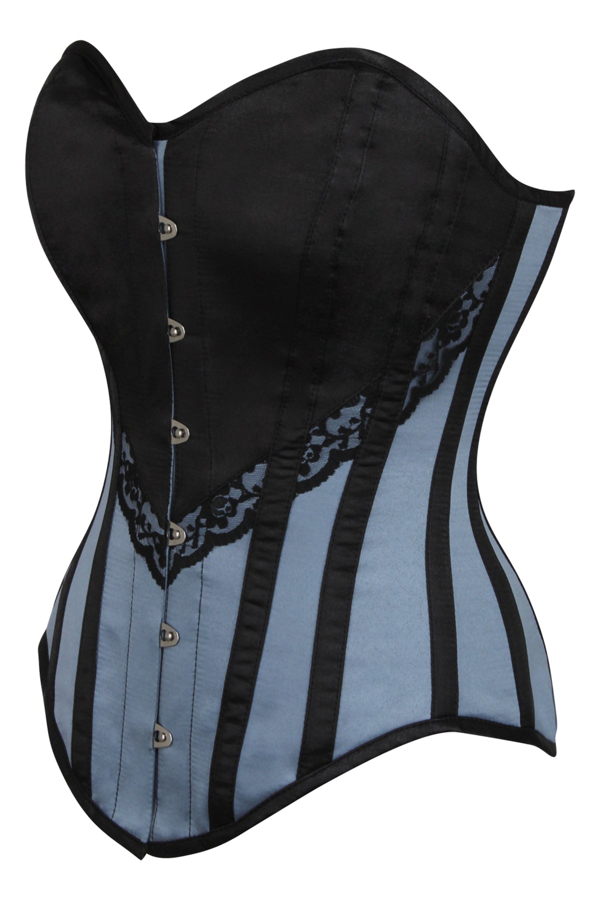 Black And Grey Waist Taming Overbust Corset