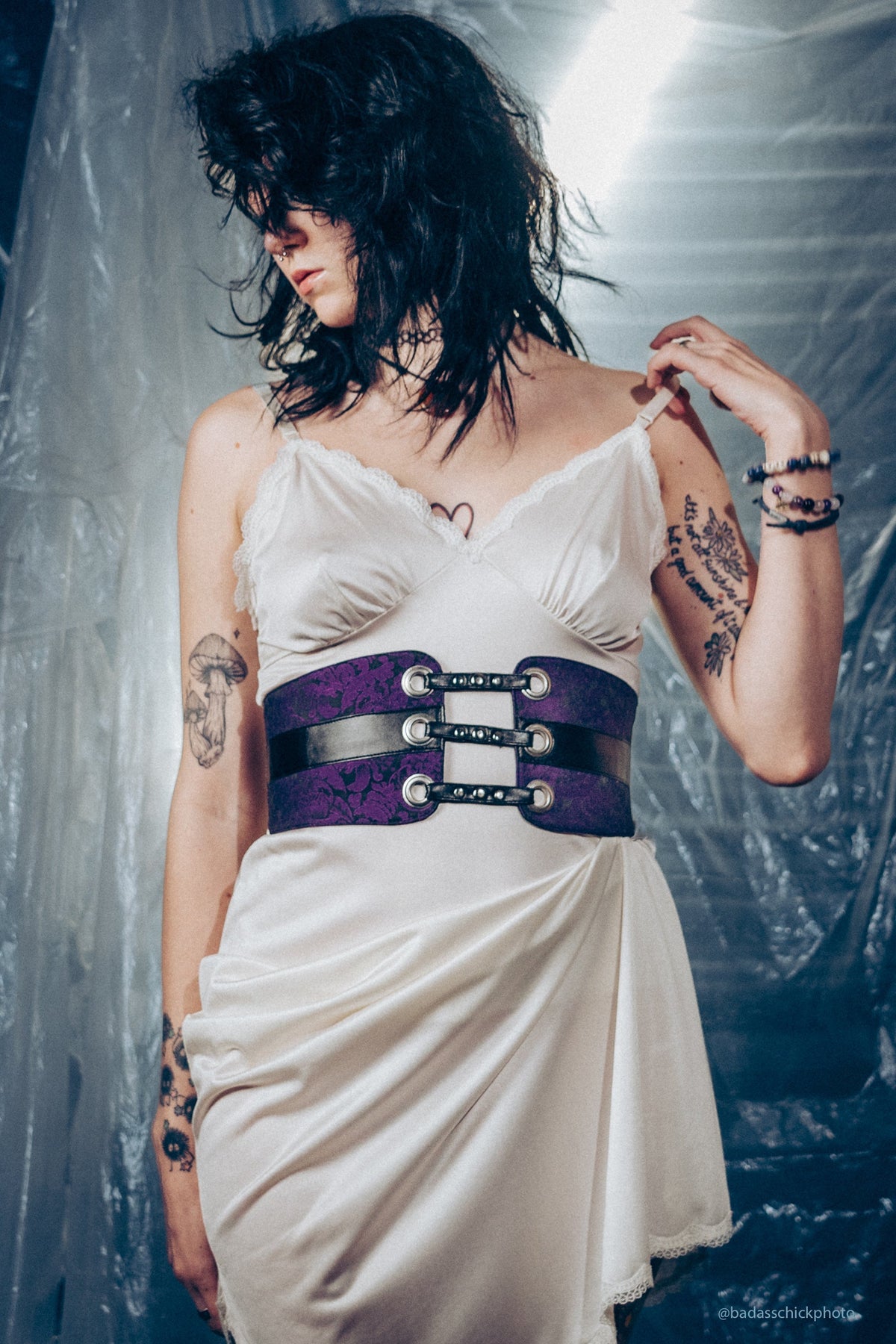 Purple Brocade Corset Inspired Belt