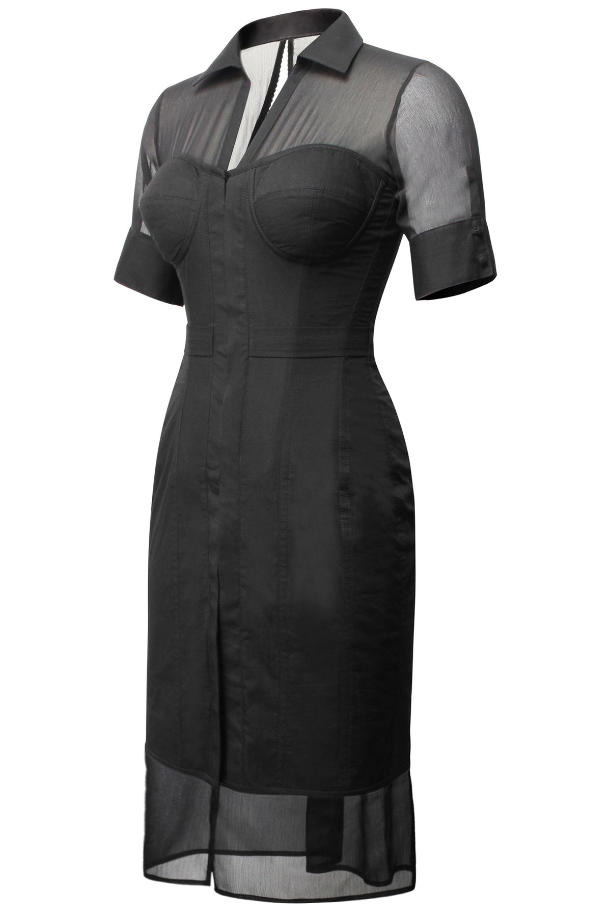 Black Corset Shirt Dress