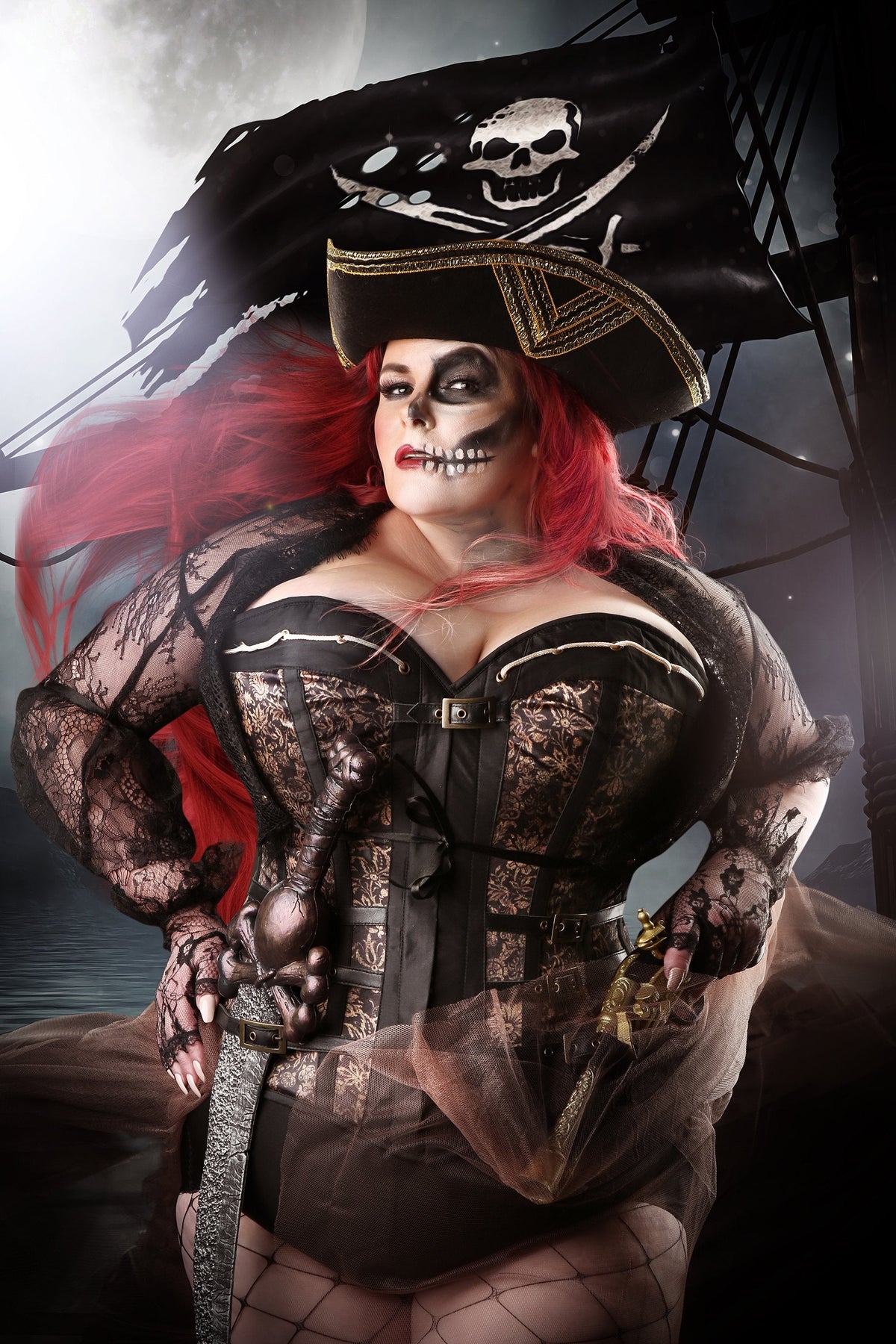 Steampunk Buckled Corset With Separate Lace Bolero