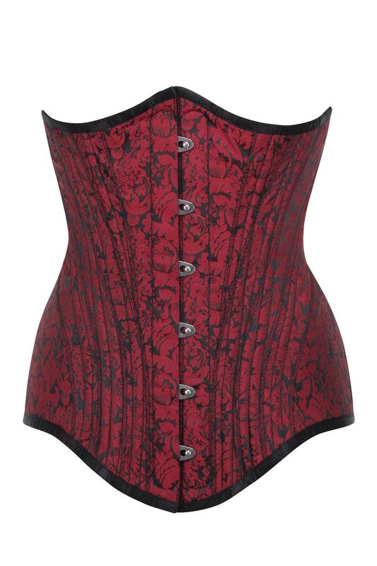 Red And Black Brocade Underbust