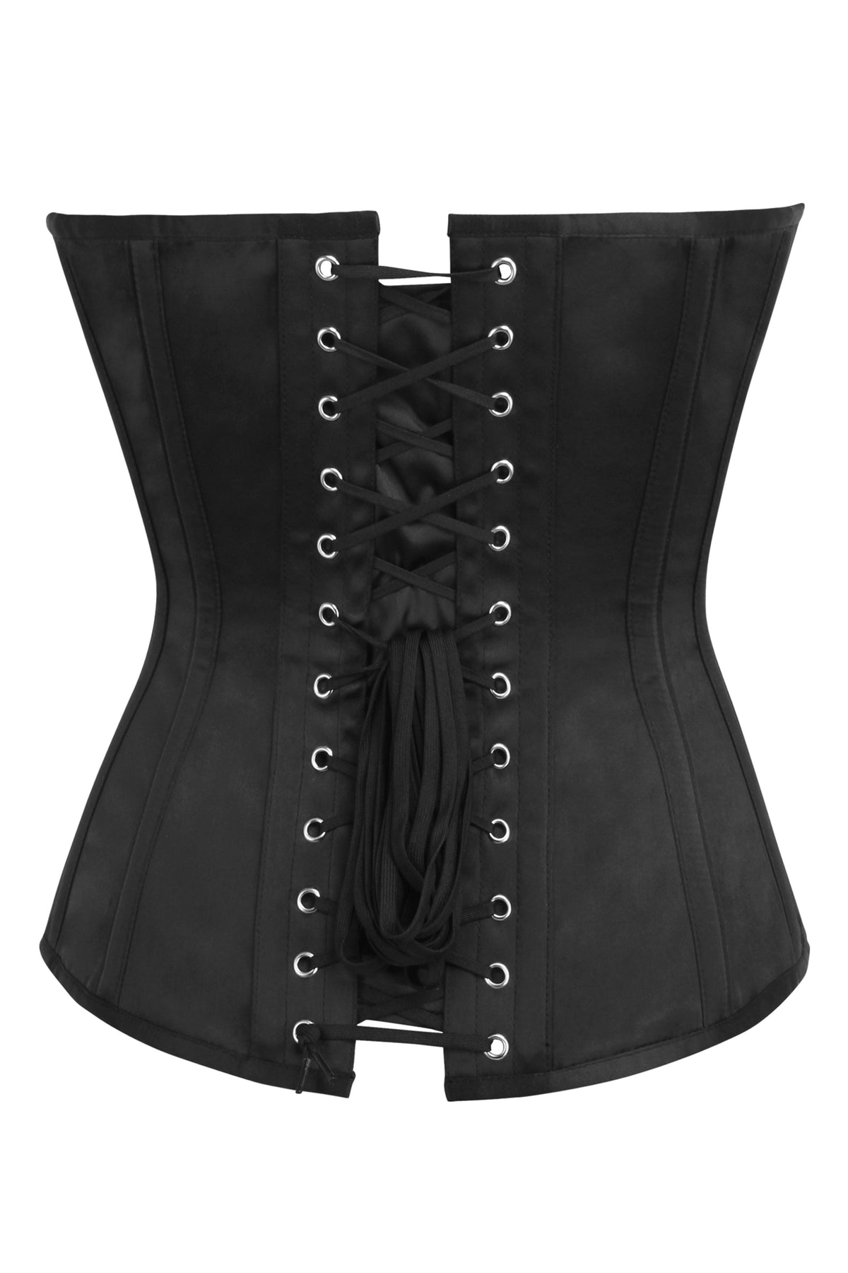 Black Matte Satin Overbust