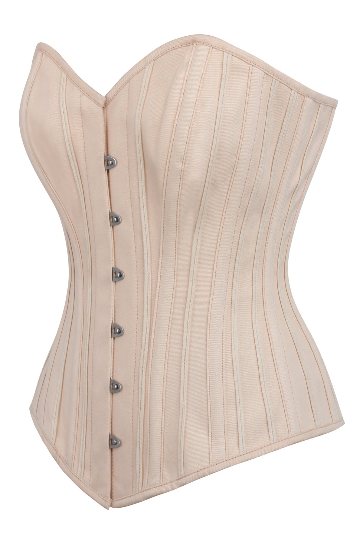 Beige Cotton Overbust Corset