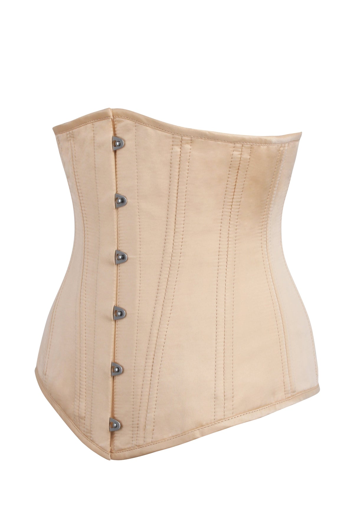 Beige Satin Longline Underbust Corset