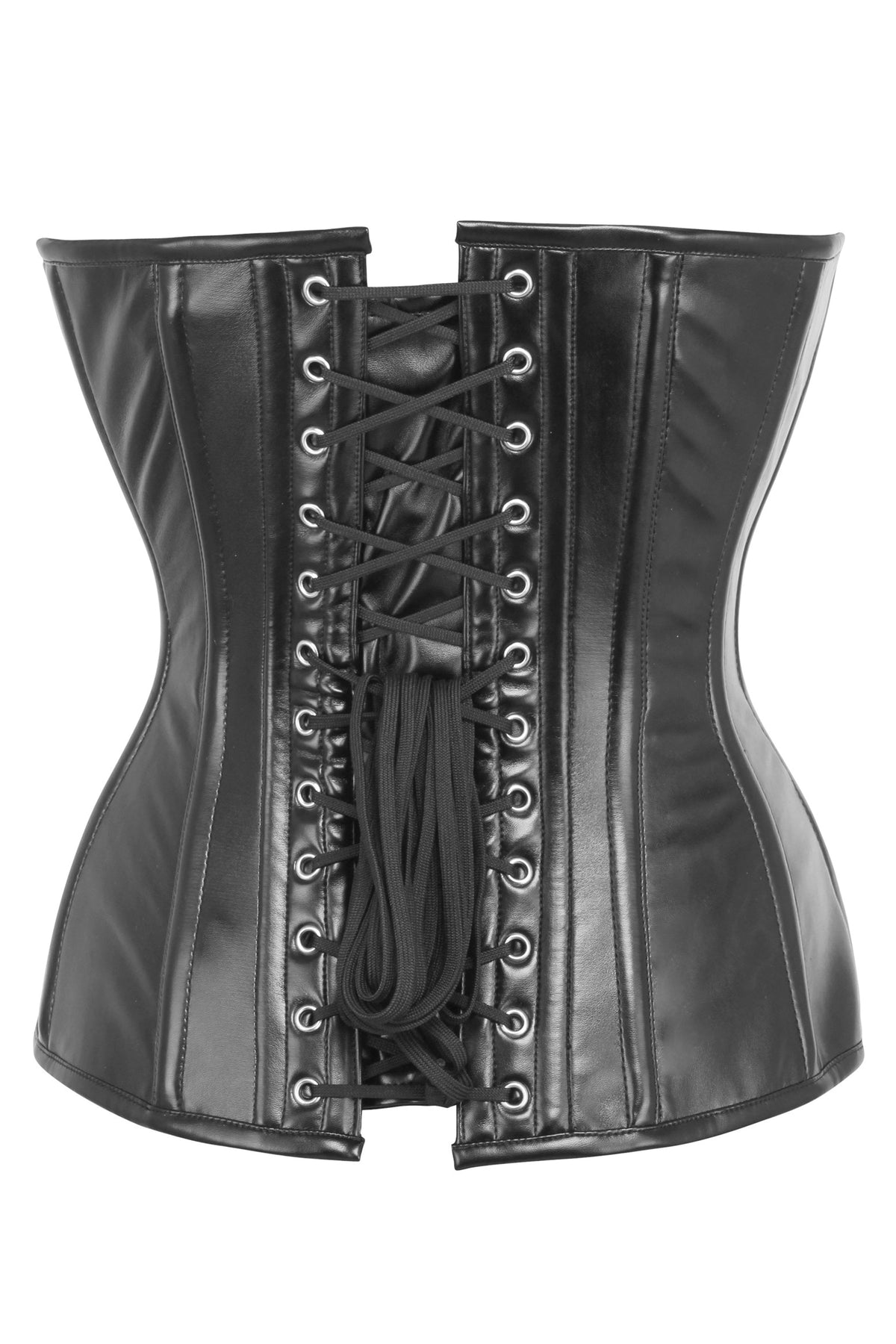 Zip Front Overbust Corset With Metal Loop Decoration