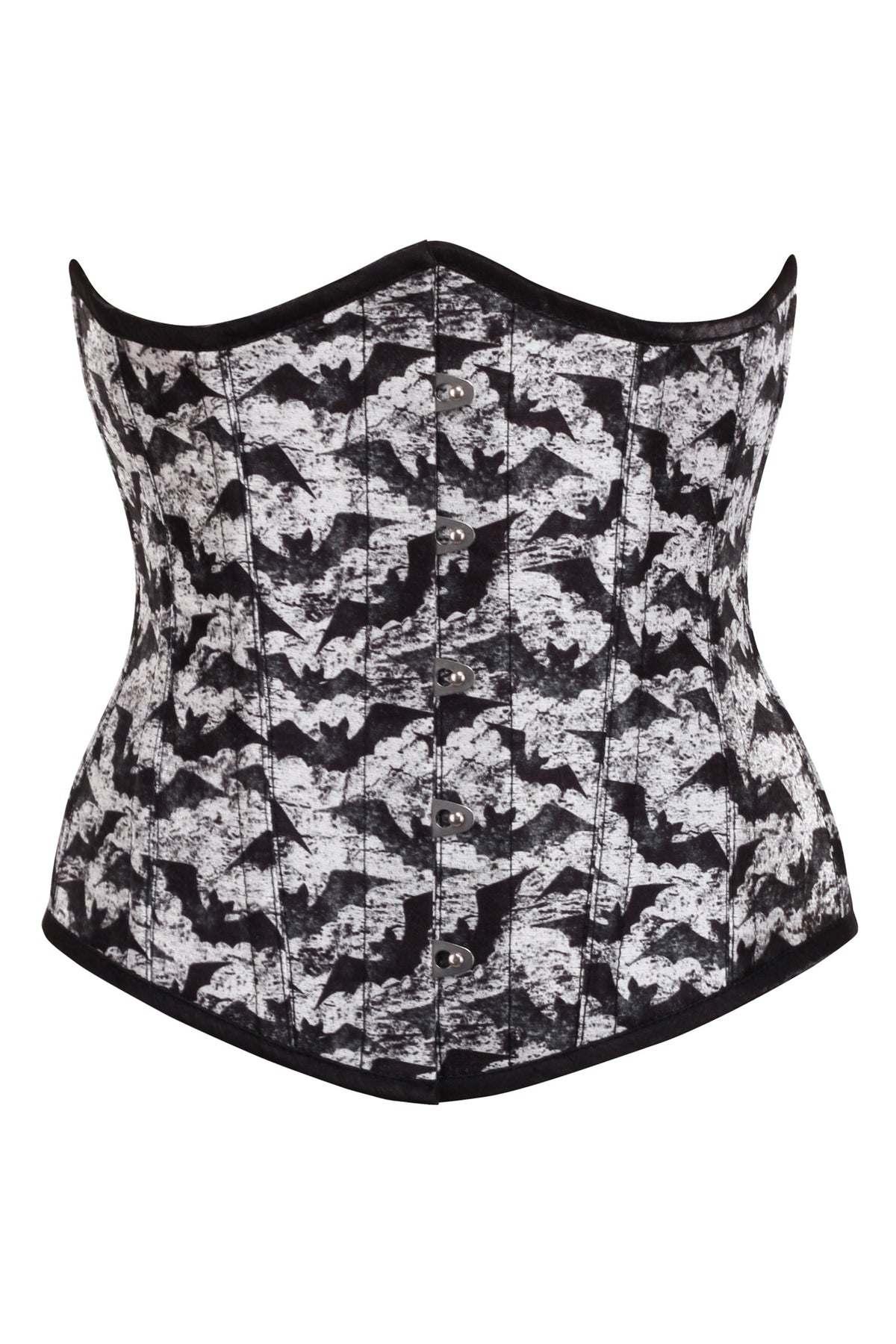Gothic Bat Print Underbust Corset