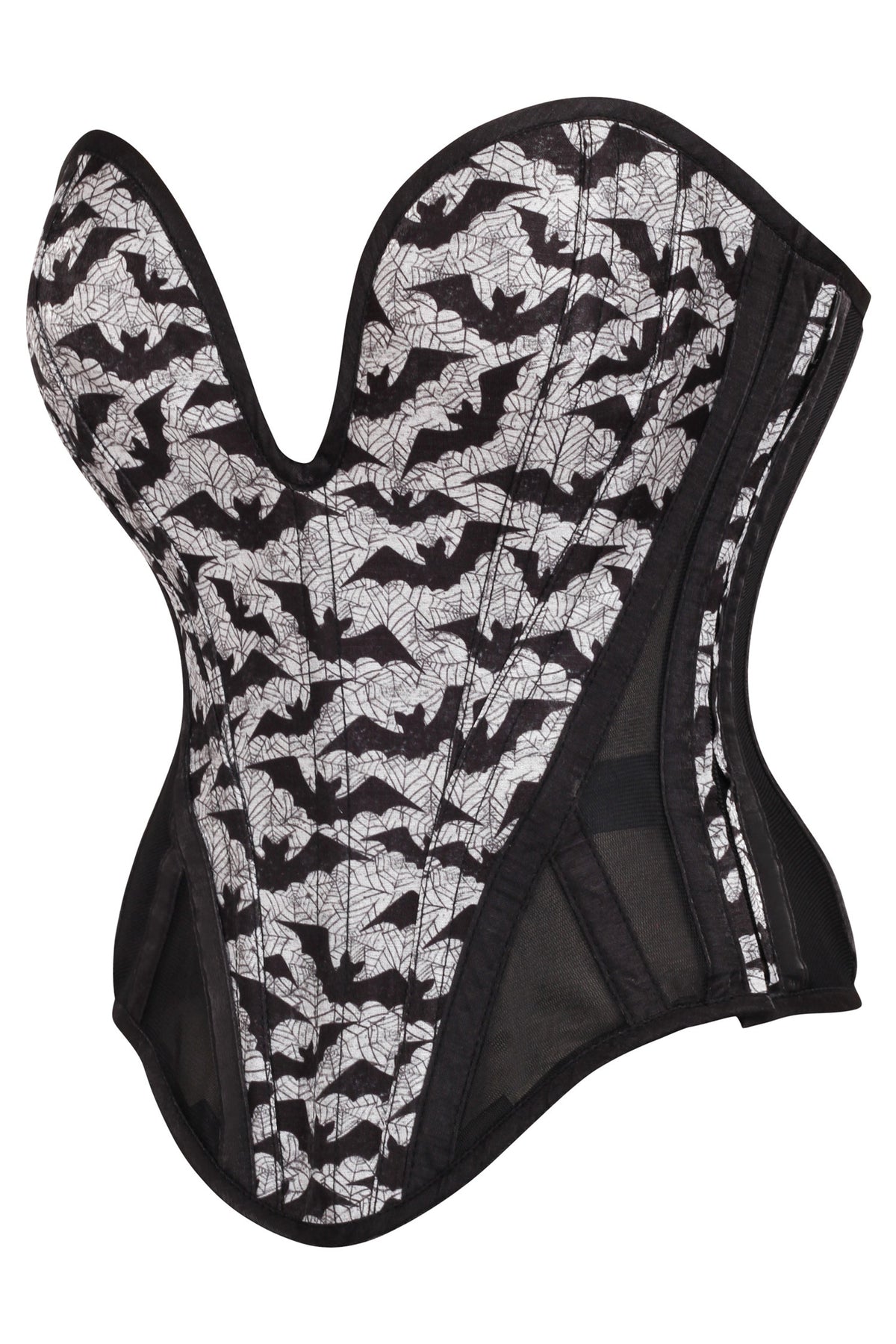 Plunge Sweetheart Bat Print Corset