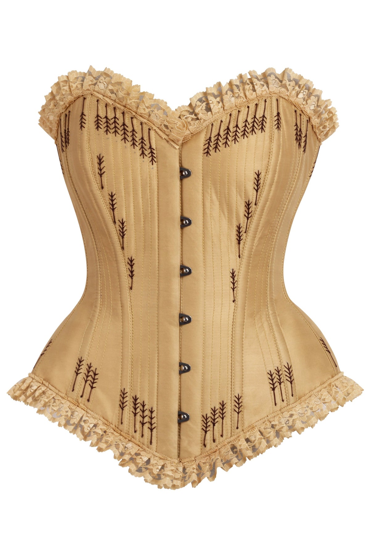 Ornate Gold Overbust Corset With Flossing