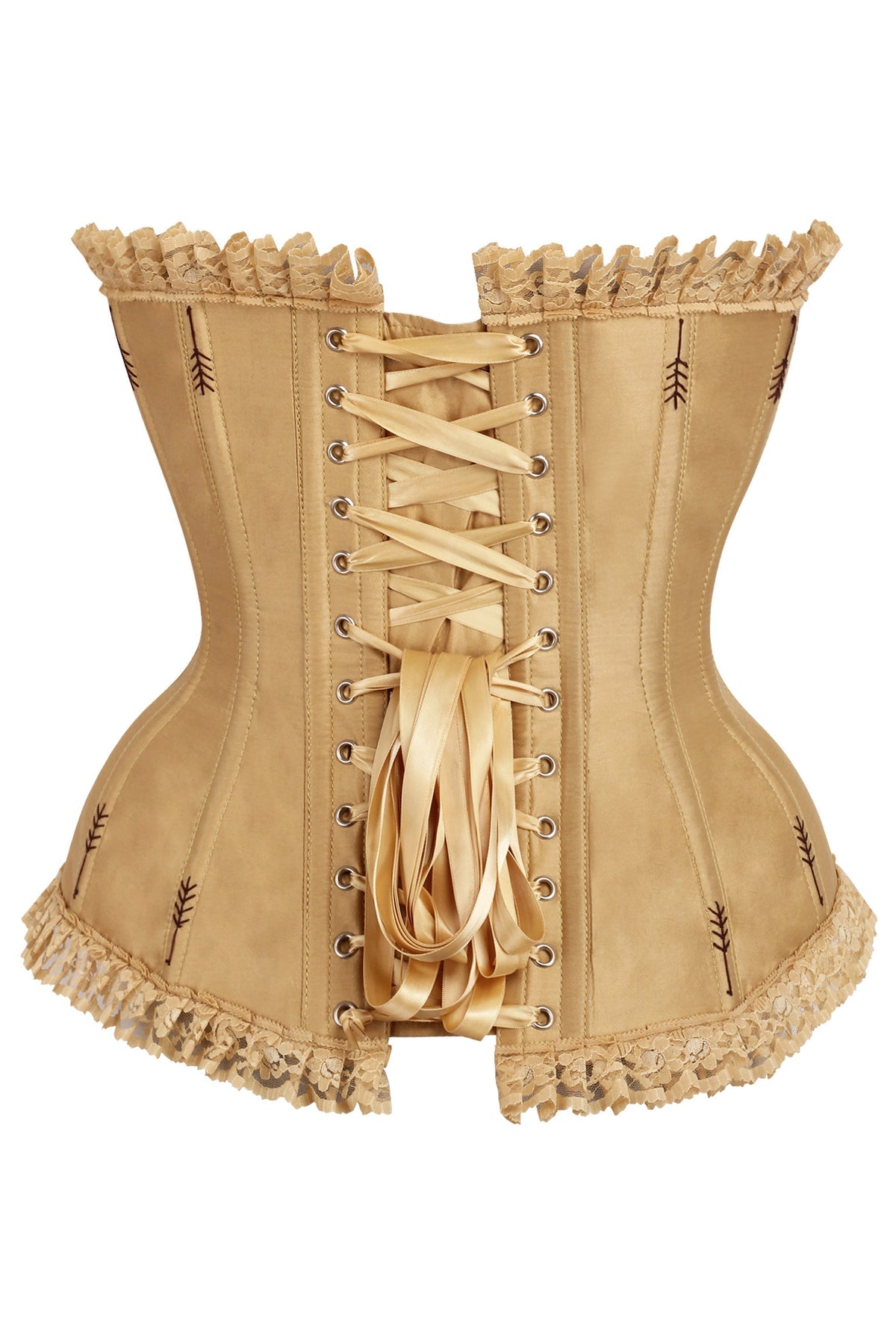 Ornate Gold Overbust Corset With Flossing
