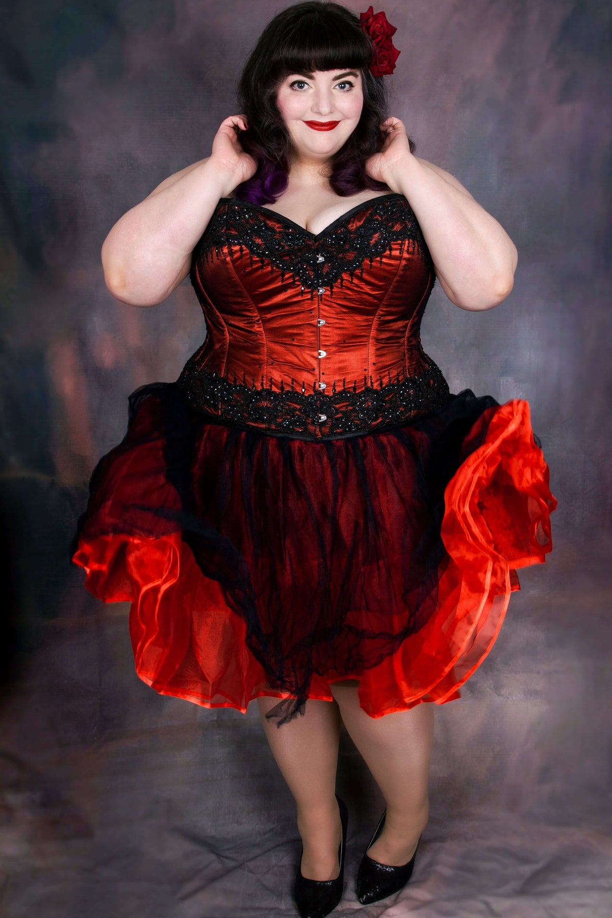 Burgundy Satin Couture Corset