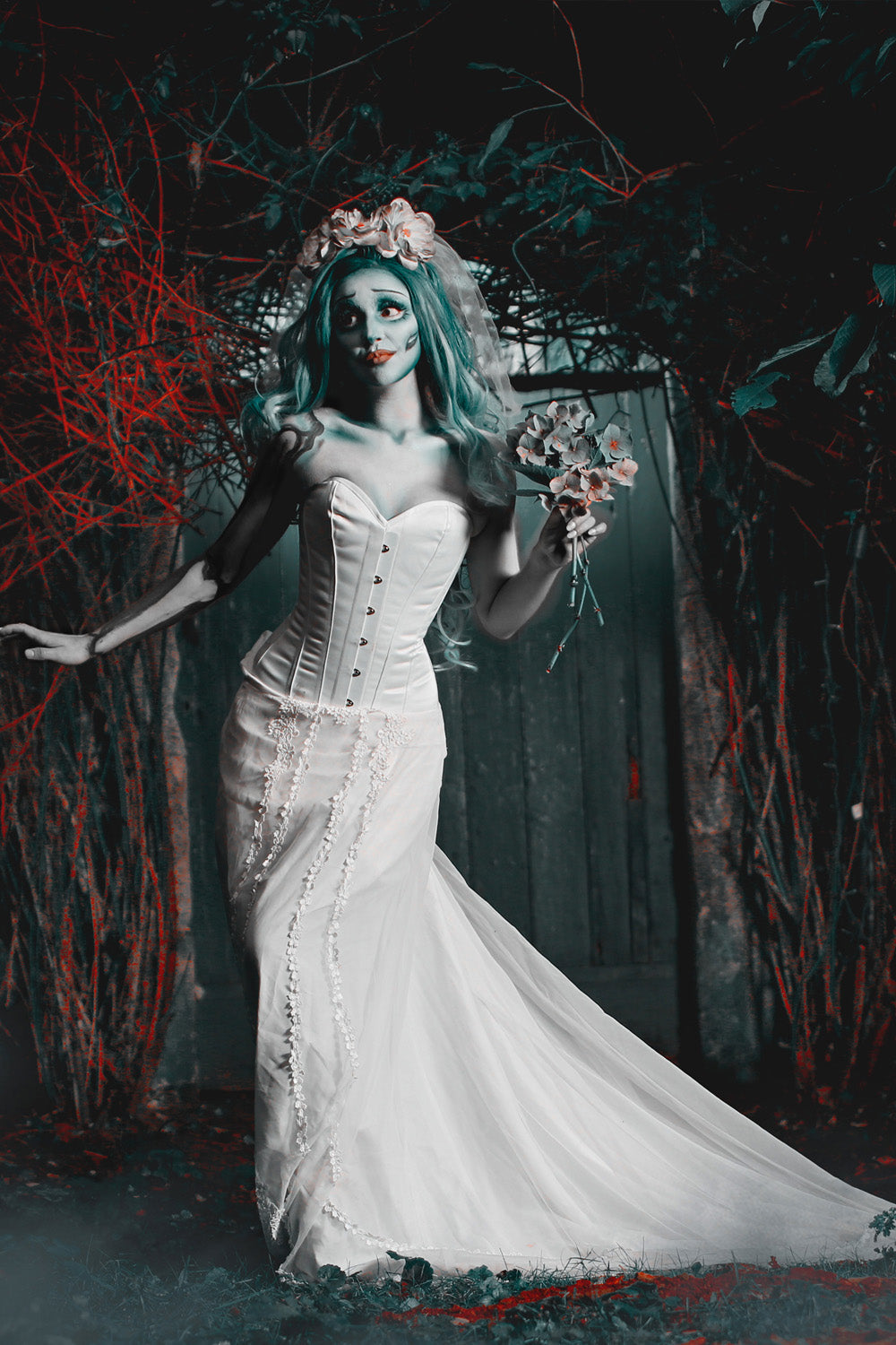 Instant Shape White Satin Overbust - Longline