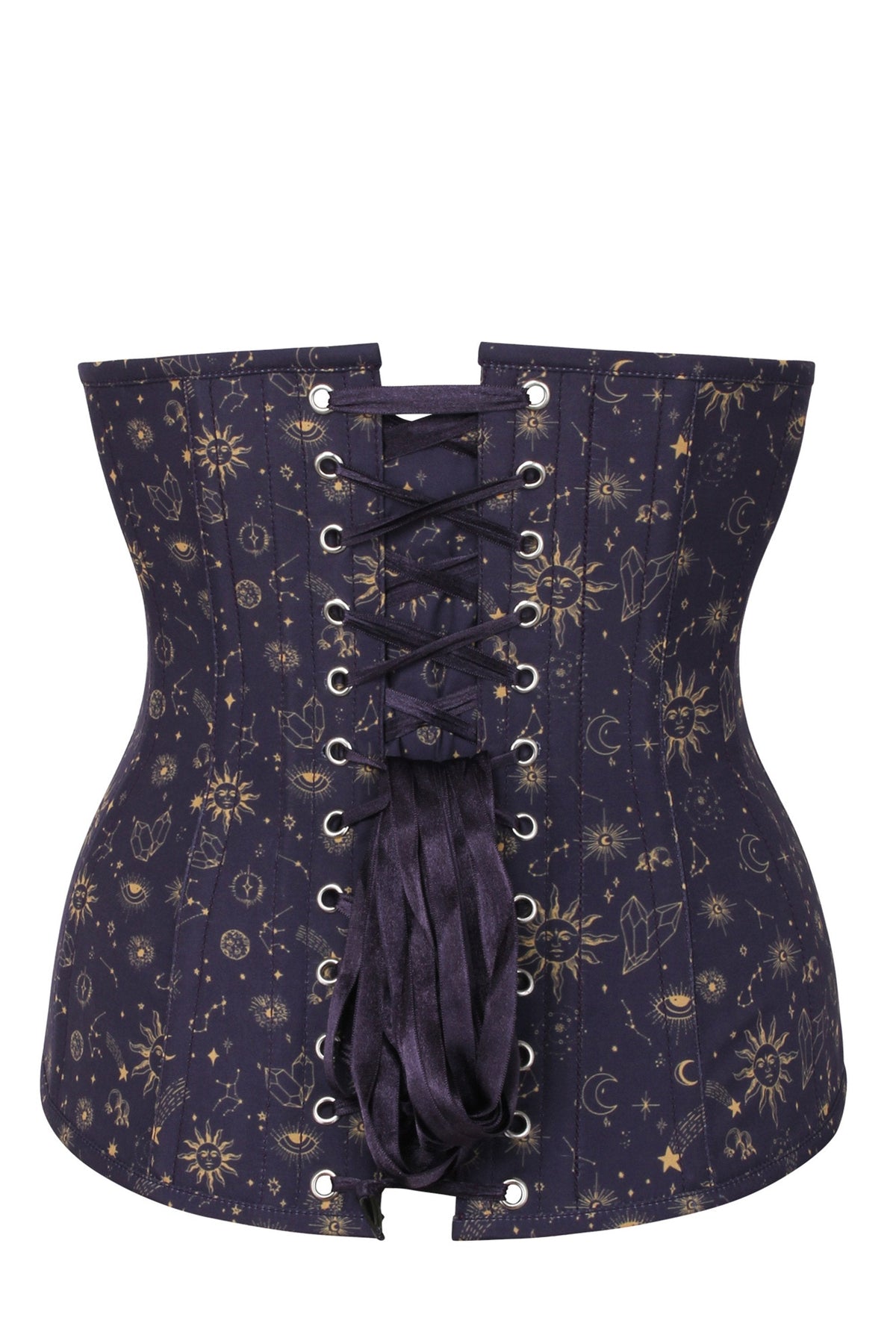 Mystic Galaxy Indigo And Gold Longline Underbust Corset