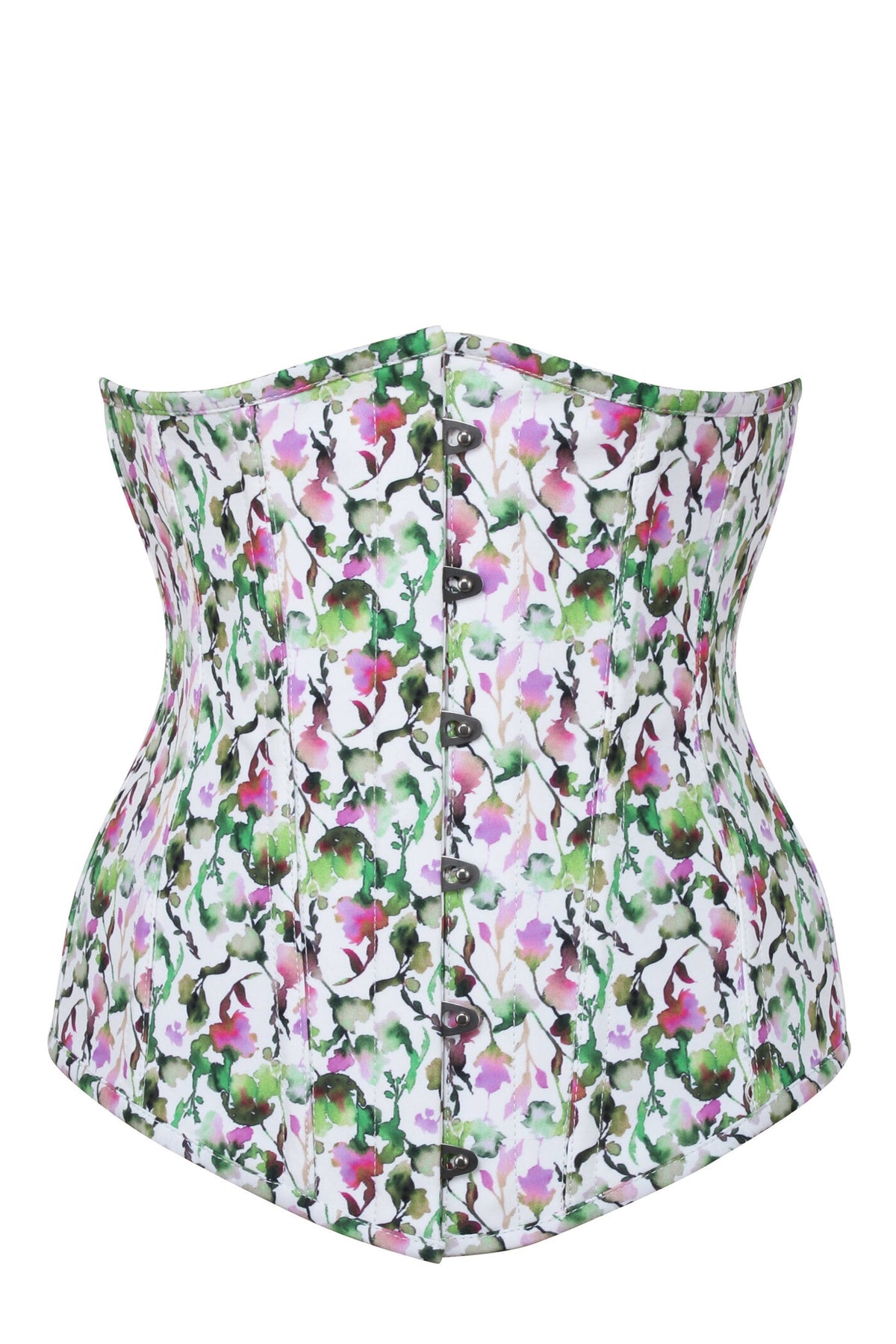 Watercolour Floral Print Longline Underbust Corset