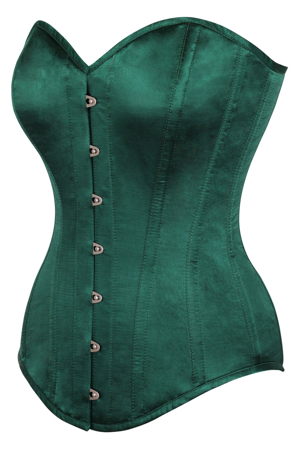 Instant Shape Dark Green Satin Longline Overbust