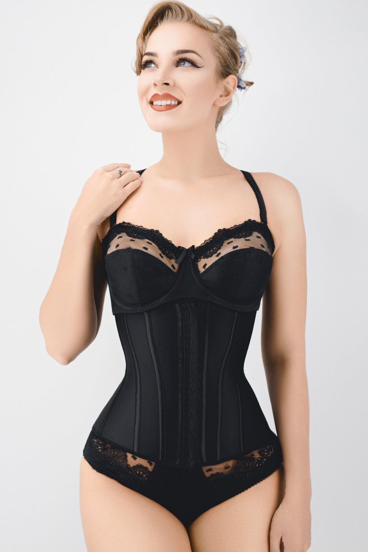 Corset Story Black Latex Underbust Corset