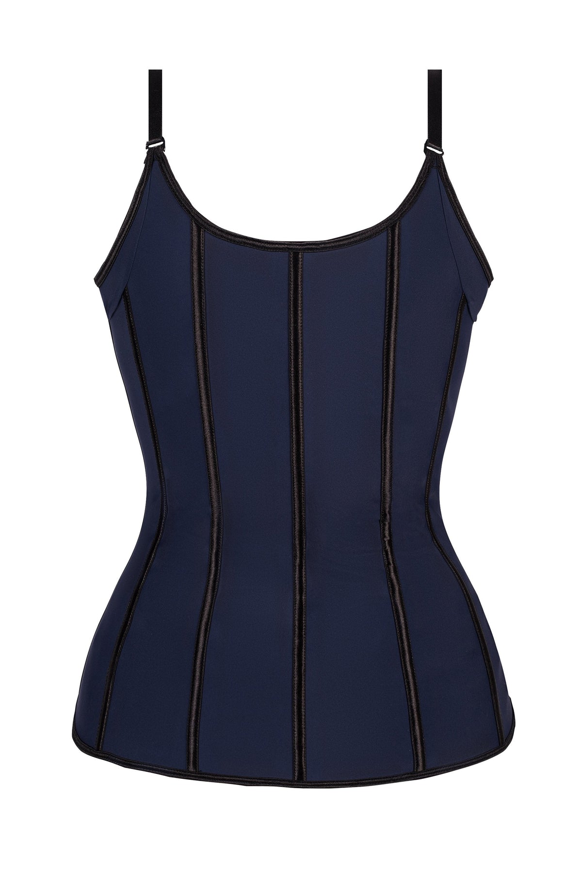 Corset Story Navy Latex Underbust Corset With Adjustable Bra Straps
