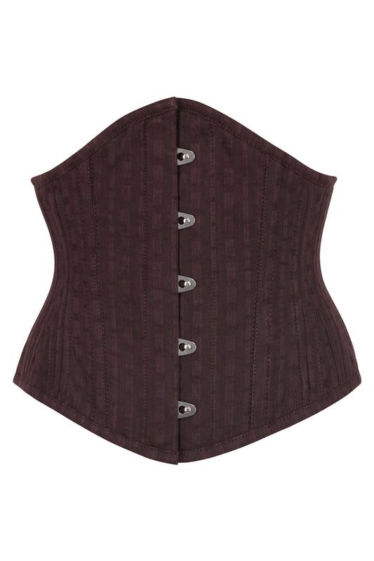 Expert Waist Training Cotton Waspie Corset In Espresso