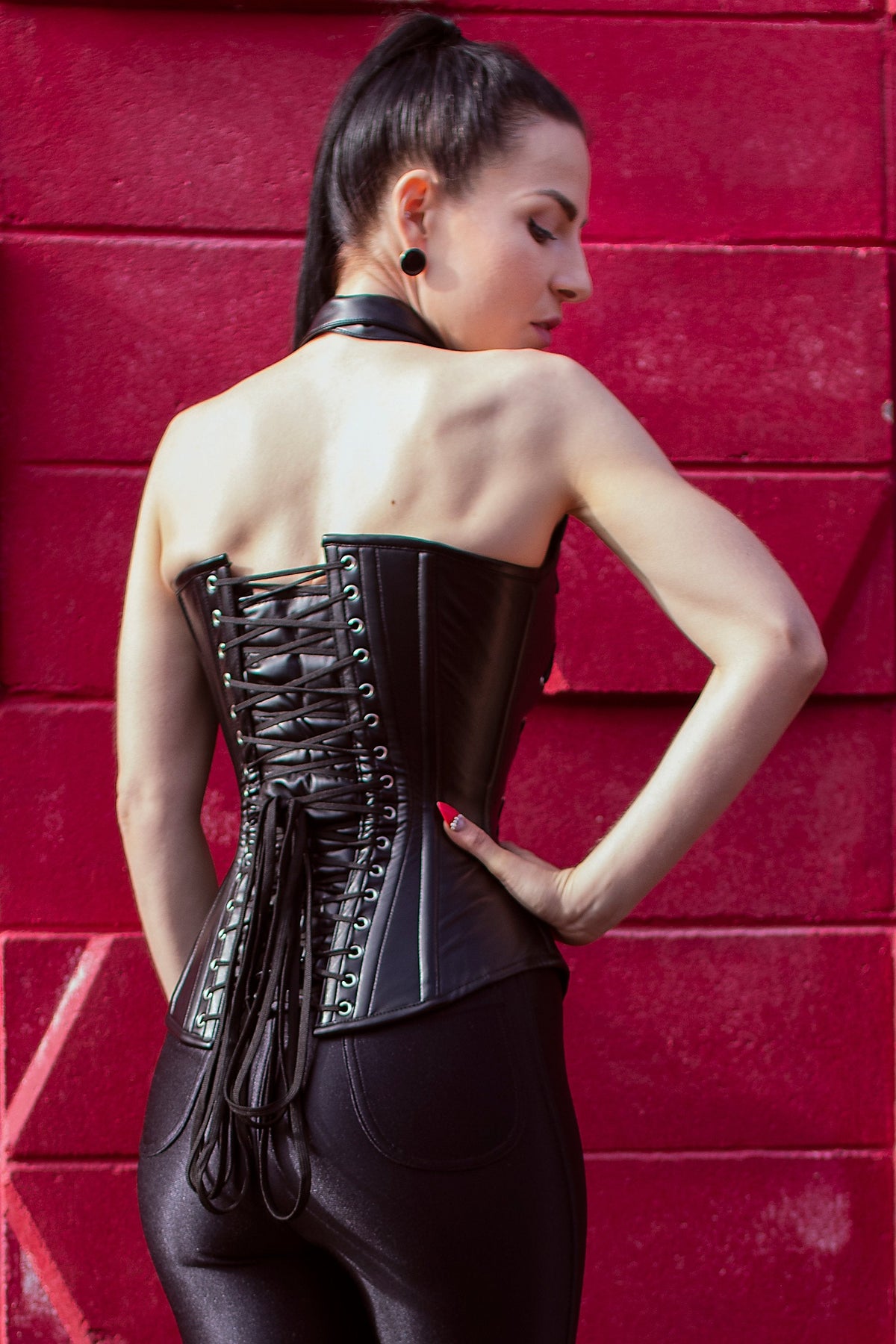 PVC Halterneck Steel Boned Overbust
