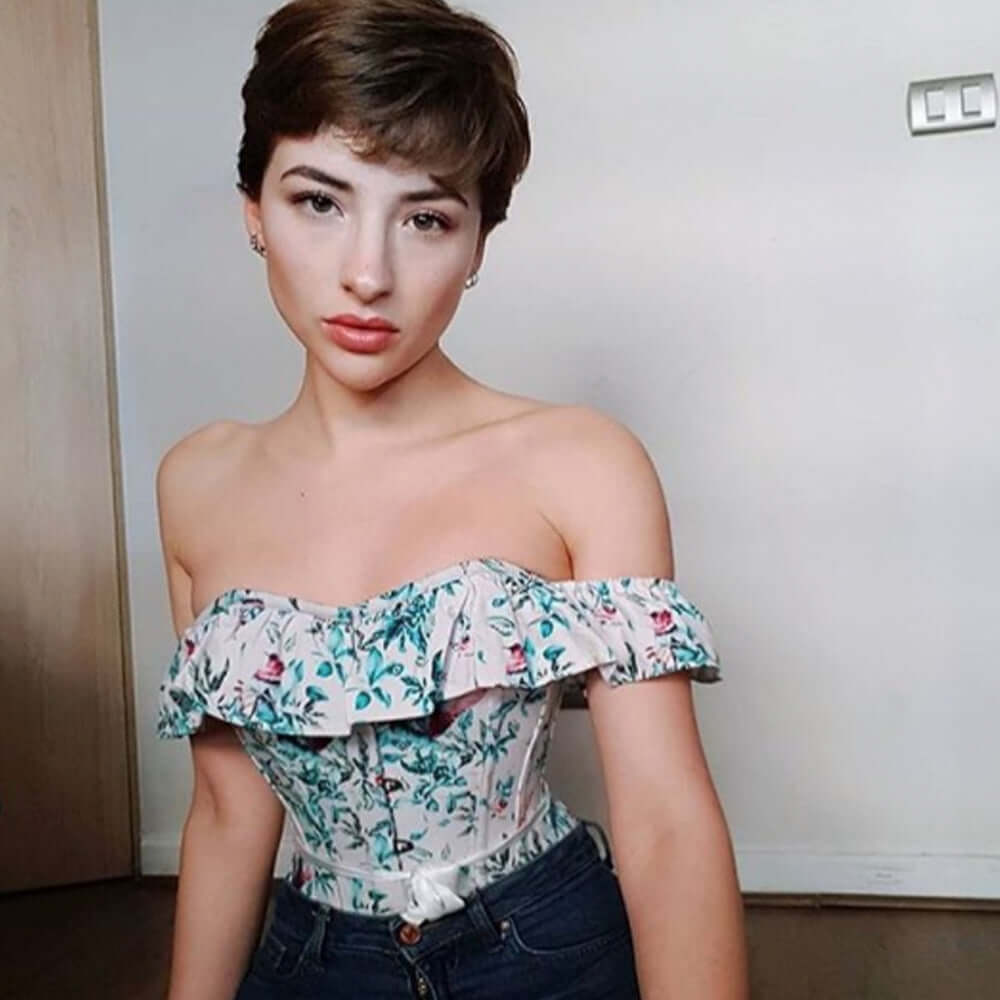 Birds Of Paradise Cold Shoulder Cotton Corset Top