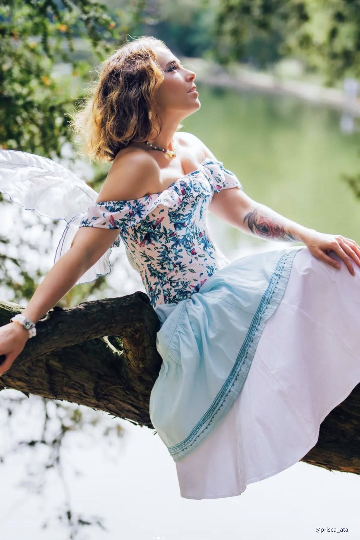 Birds Of Paradise Cold Shoulder Cotton Corset Top