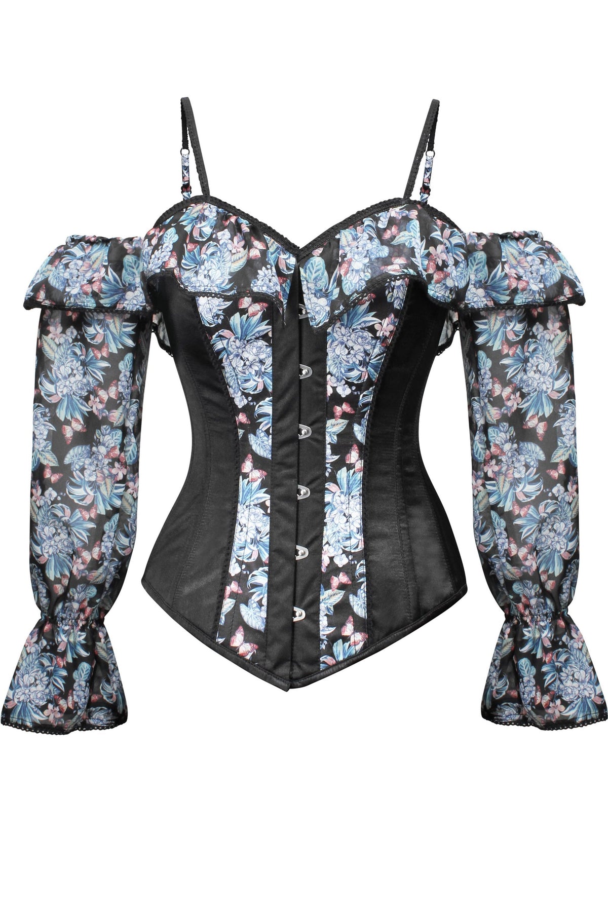 Long Sleeve Floral Summer Corset Top