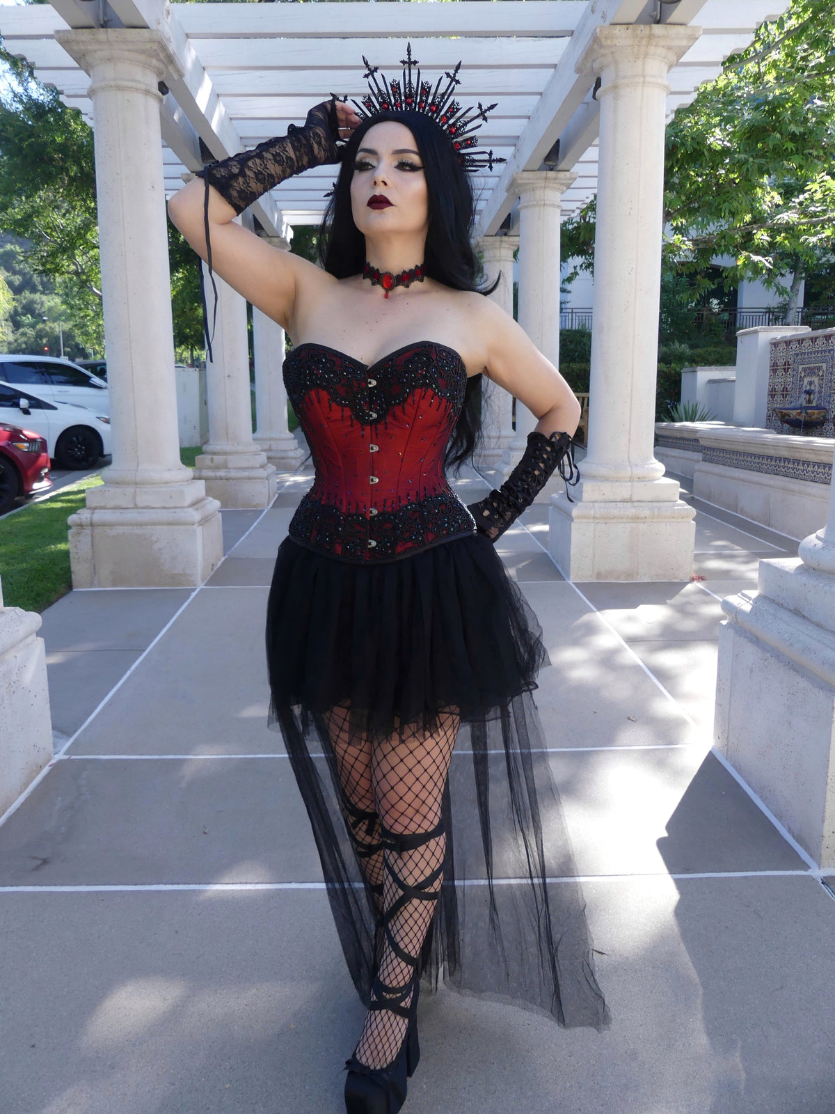 Burgundy Satin Couture Corset