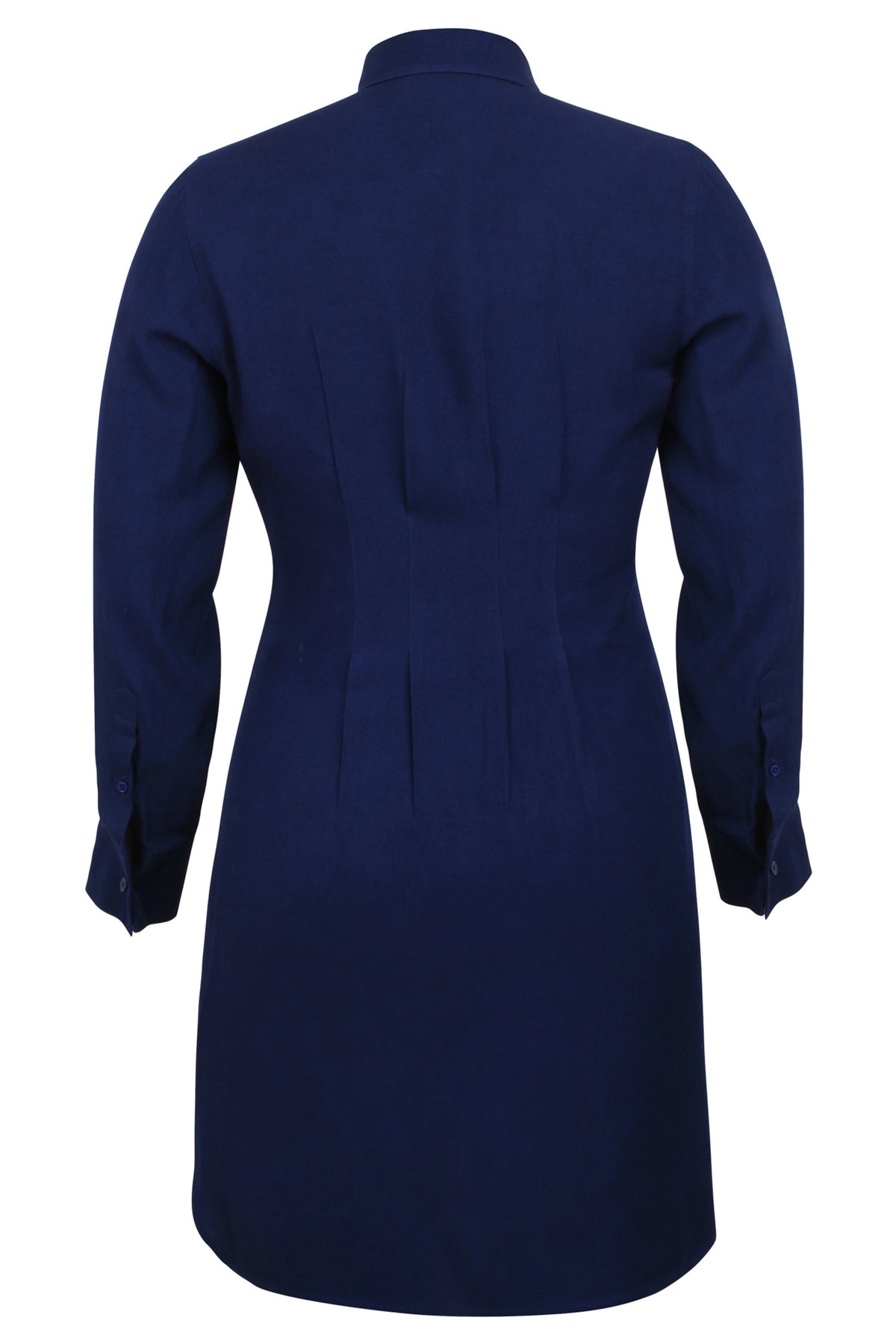 Matilda Beacon Blue Viscose Shirt Dress With Darted Waist