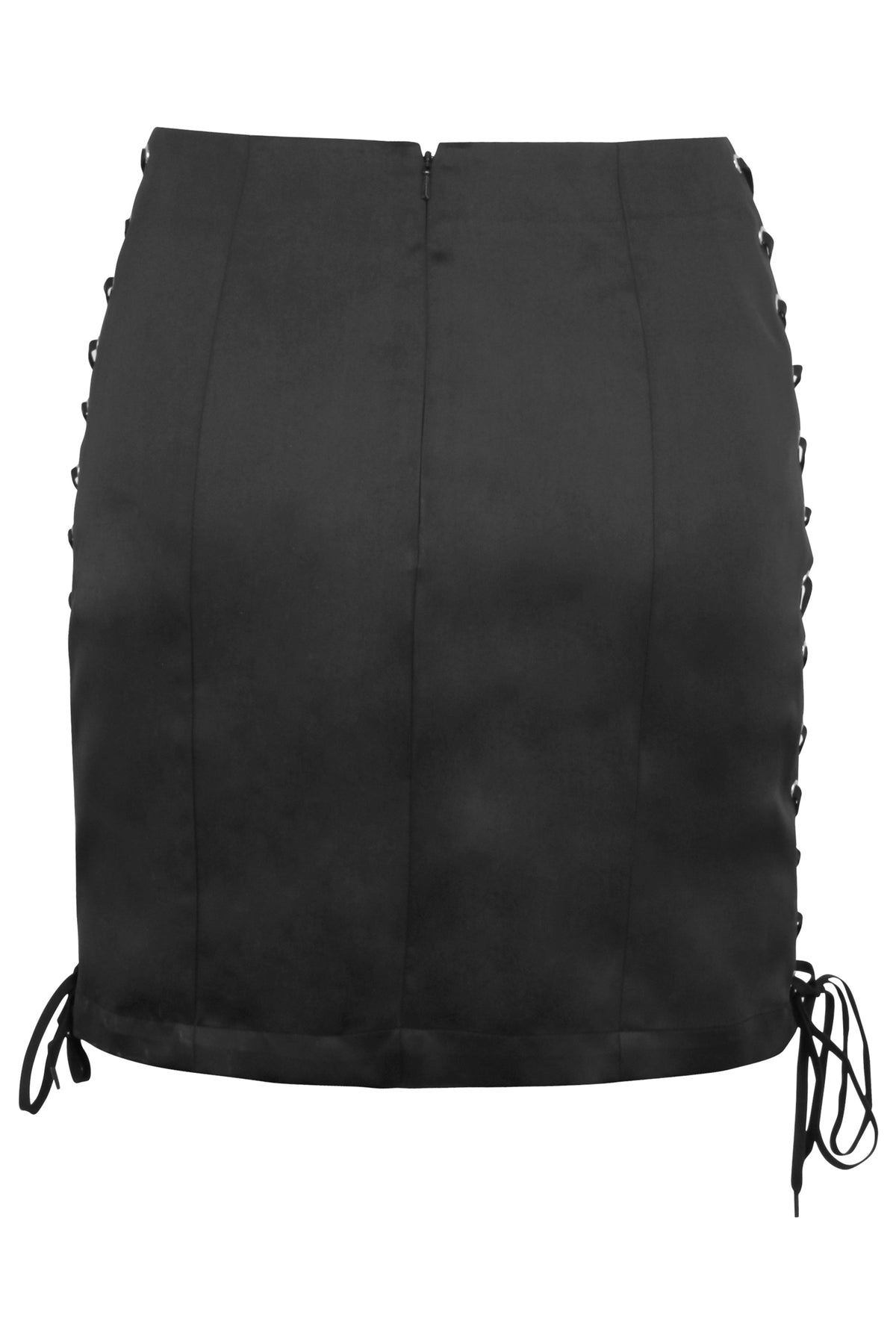 Edith Black Satin Corset Inspired Skirt
