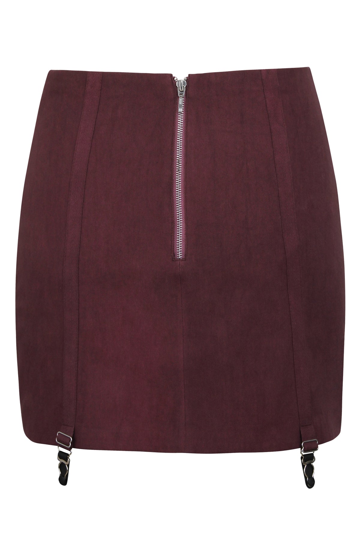 Winnie Huckleberry Cotton Twill Corset Inspired Mini Skirt With Suspender Clips
