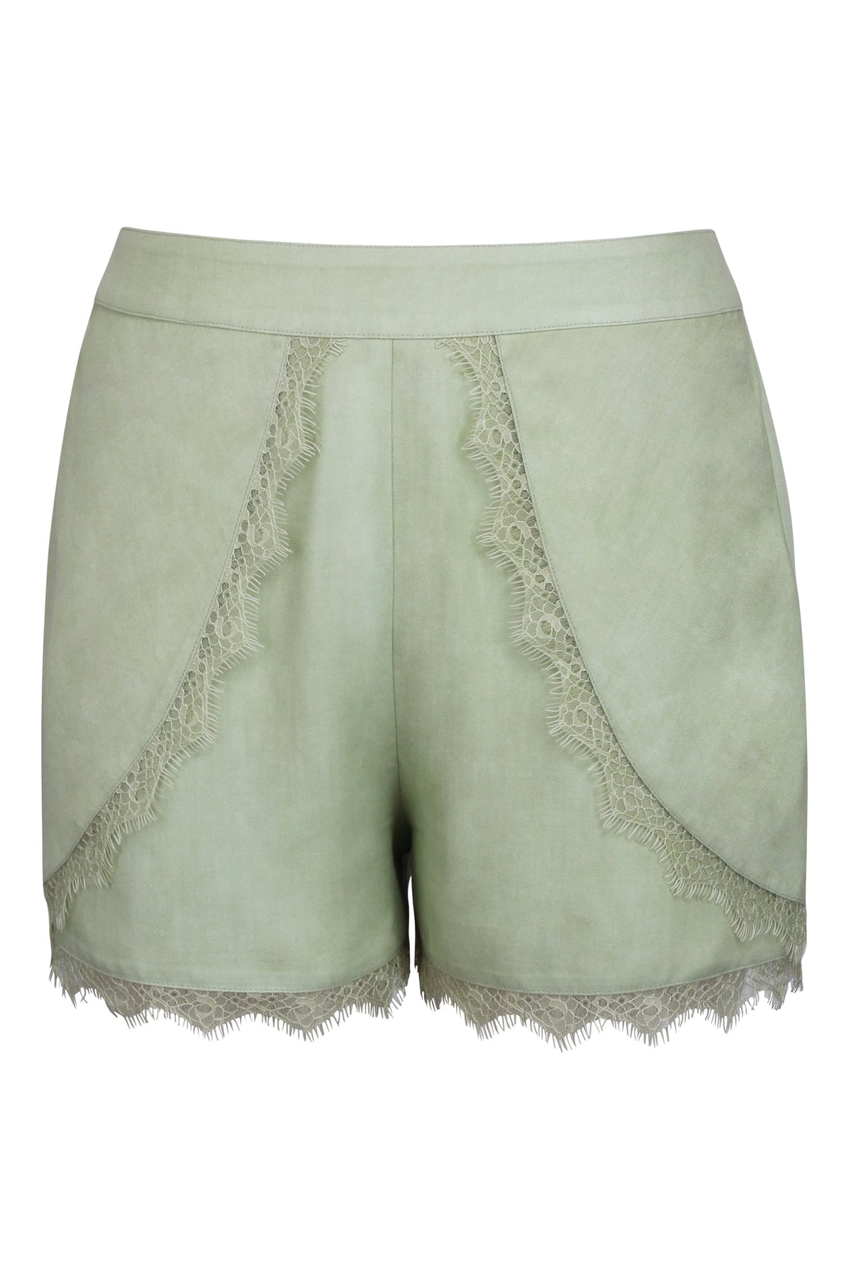 Agatha Winter Pear Viscose Shorts With Lace Trim