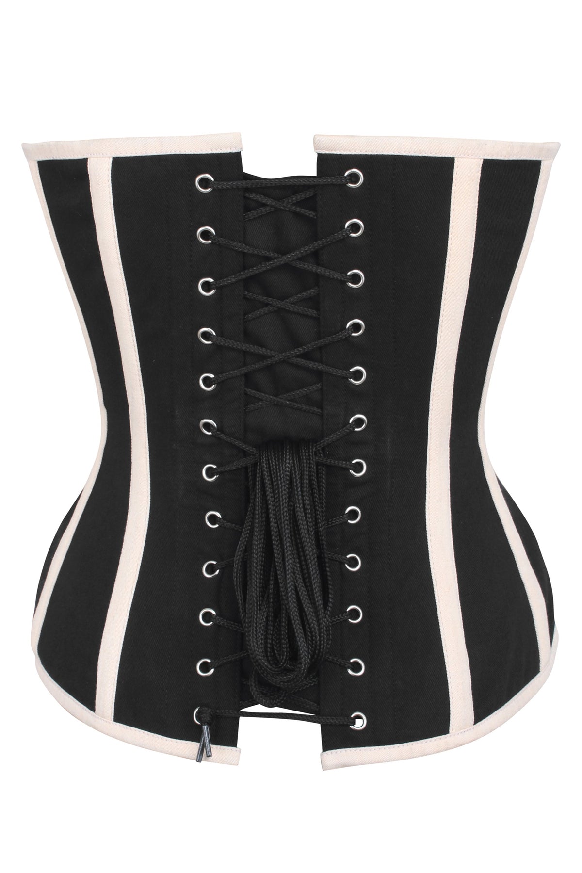 Single Layer Black And Beige Overbust Corset