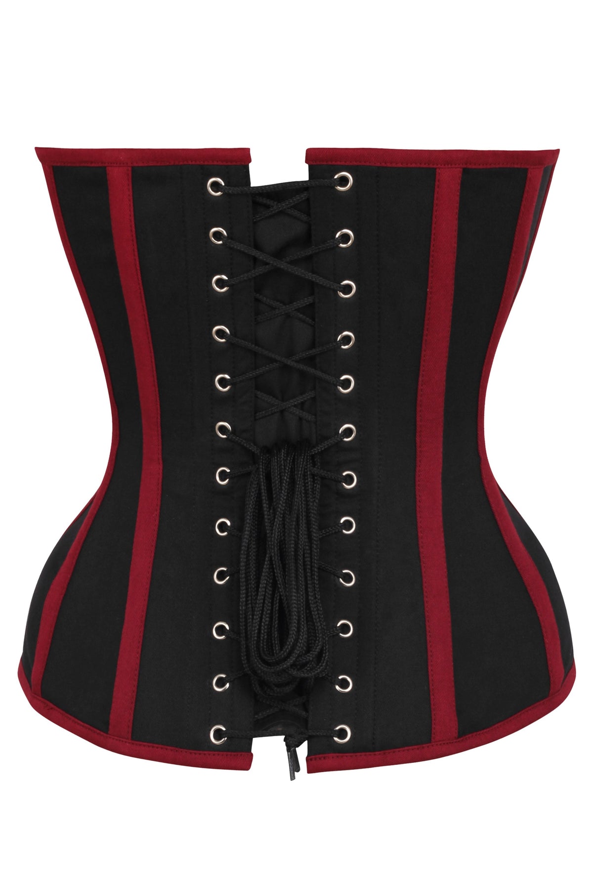Single Layer Black And Burgundy Overbust Corset