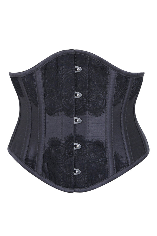 Black Waist Taming Underbust With Decorative Lace