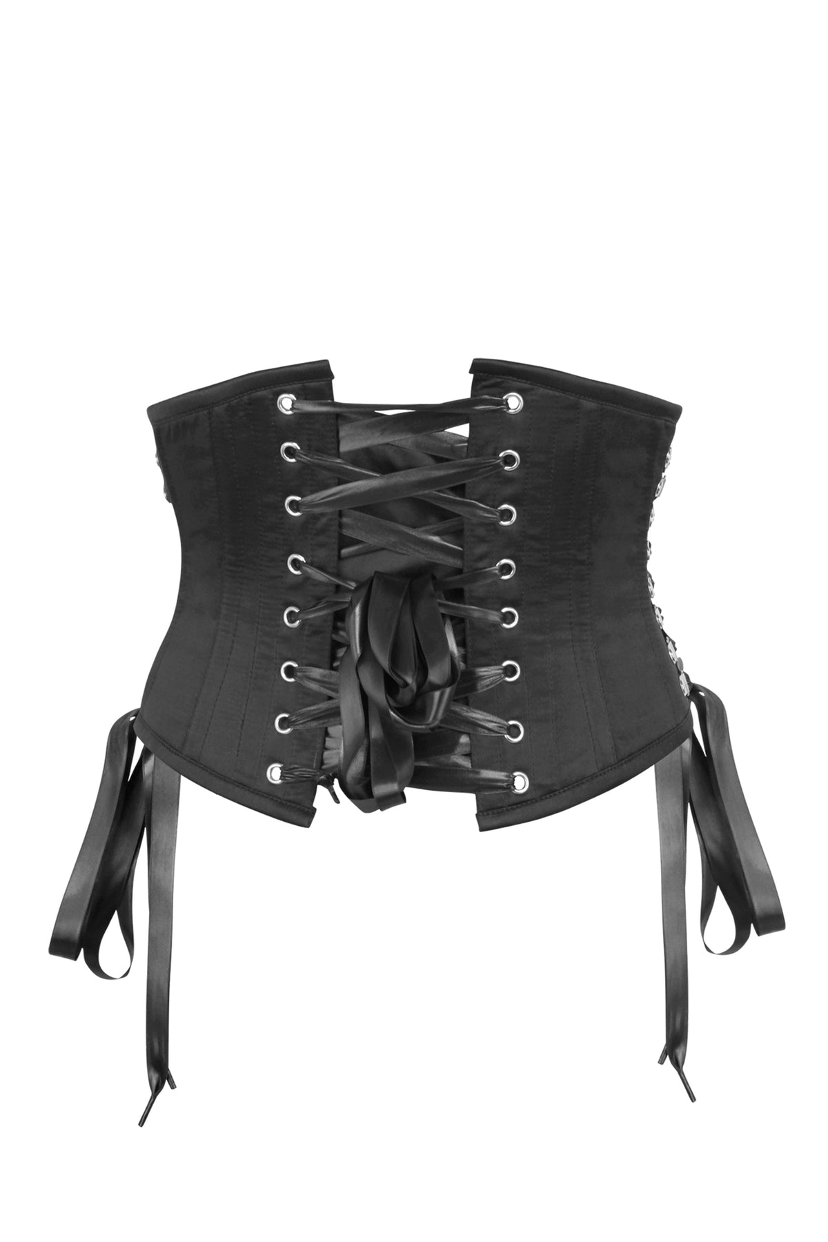 Black Steampunk Waspie With Side Ribbon Detail