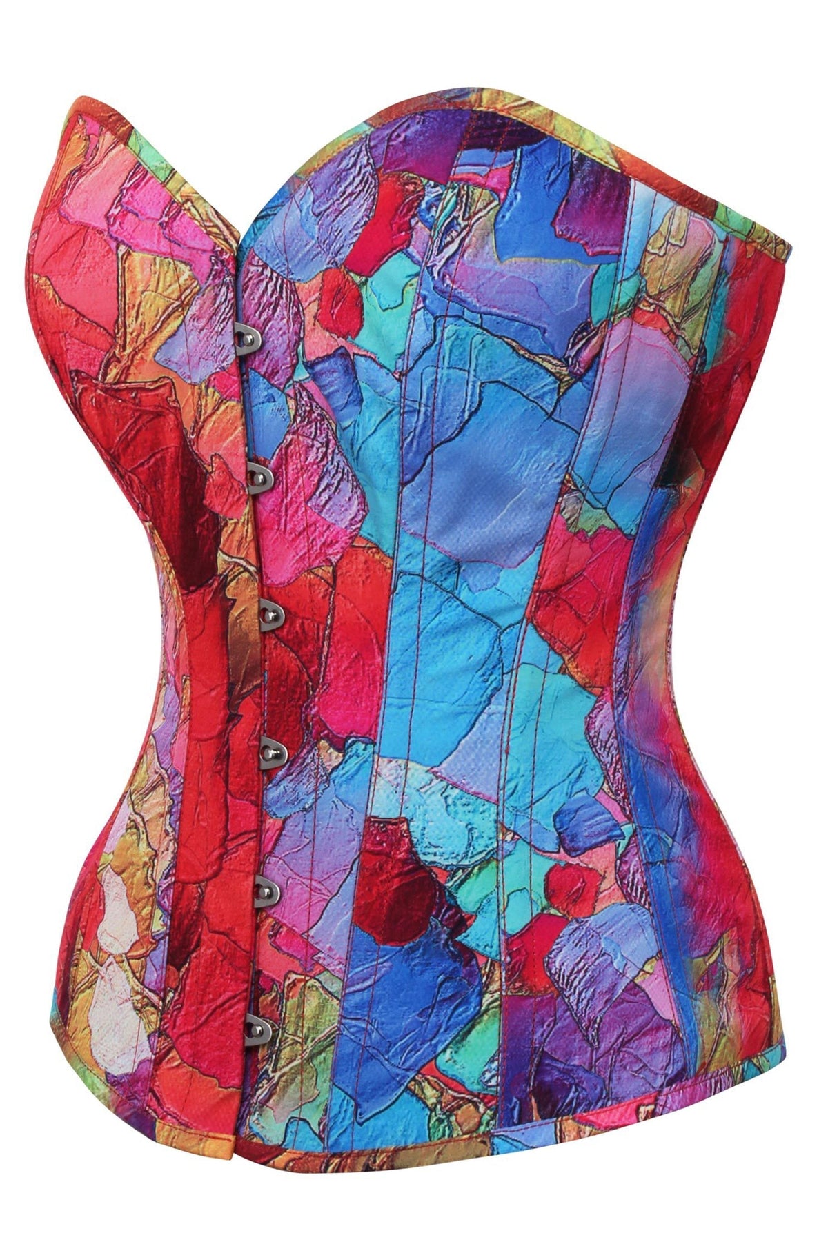 Kaleidoscopic Exposed Petal Overbust Corset