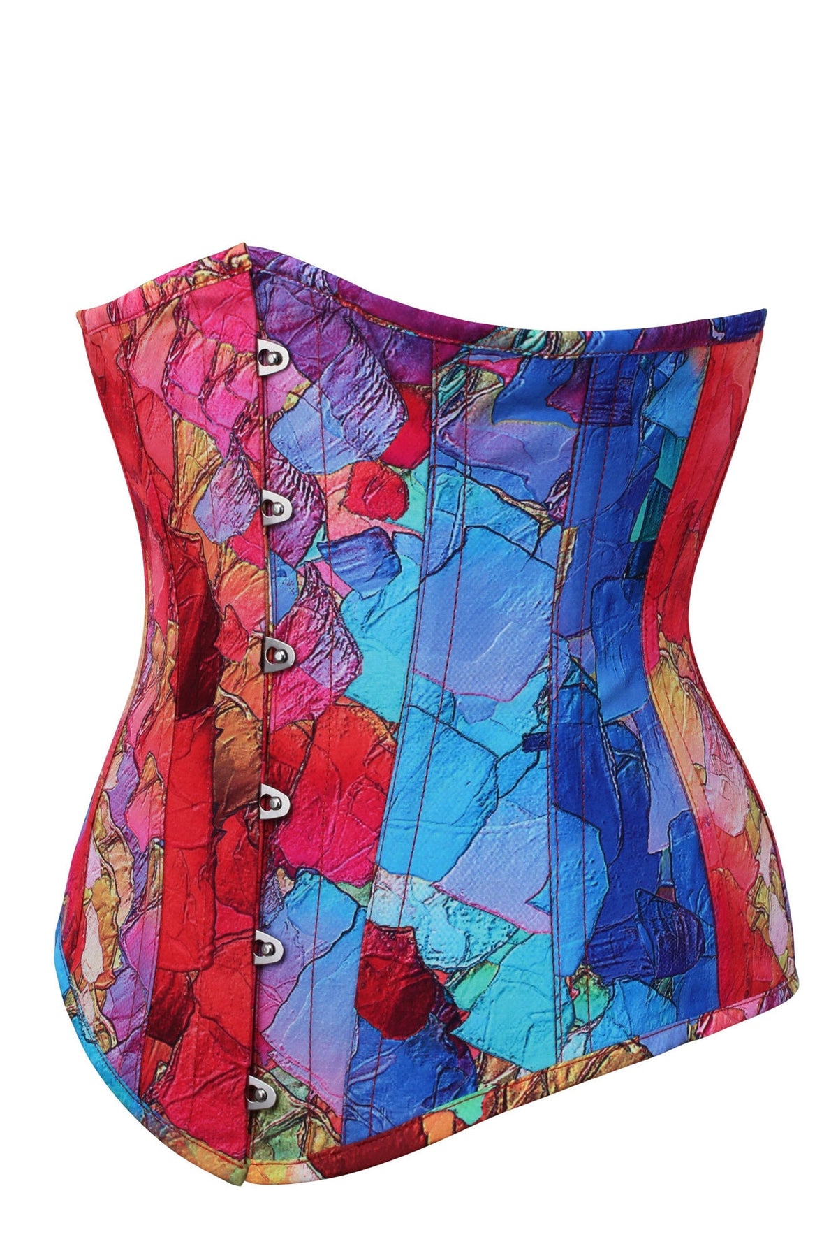 Kaleidoscopic Exposed Petal Longline Underbust Corset
