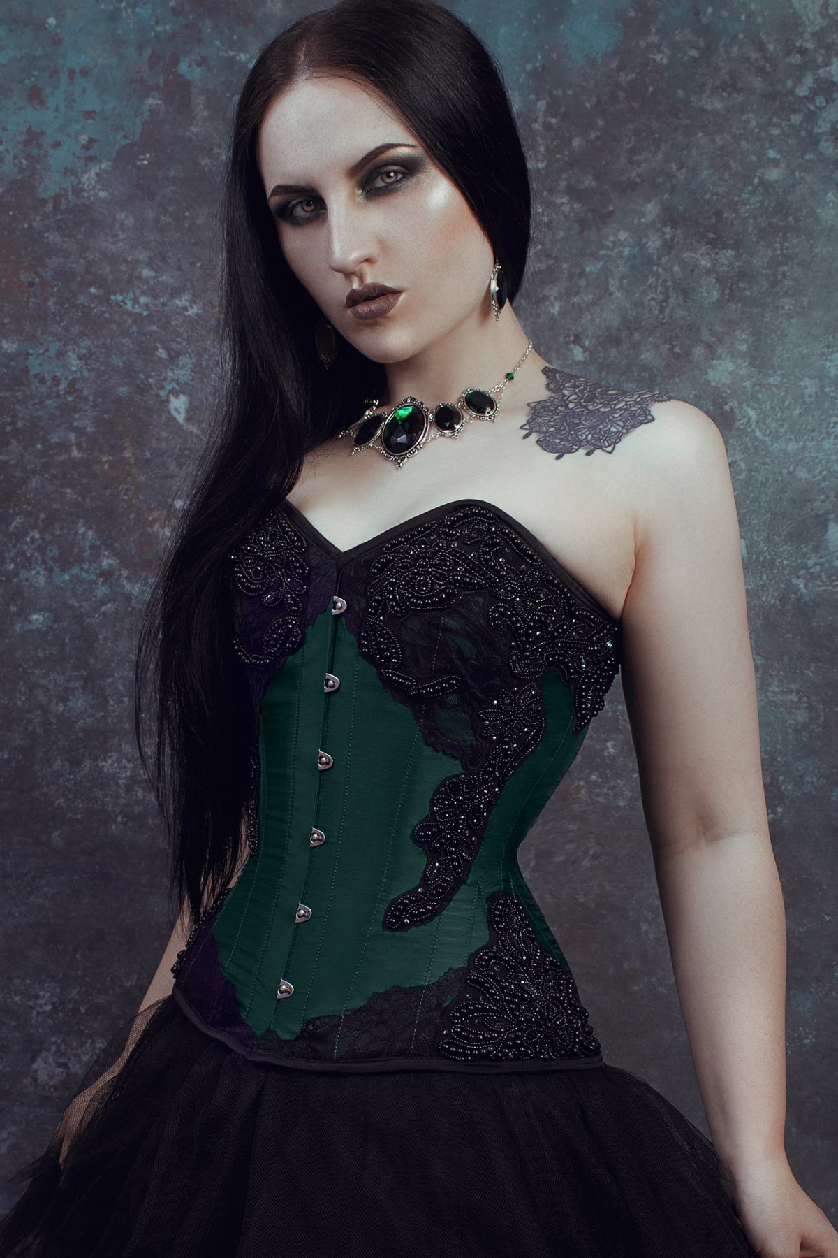 Jade Green Overbust Corset