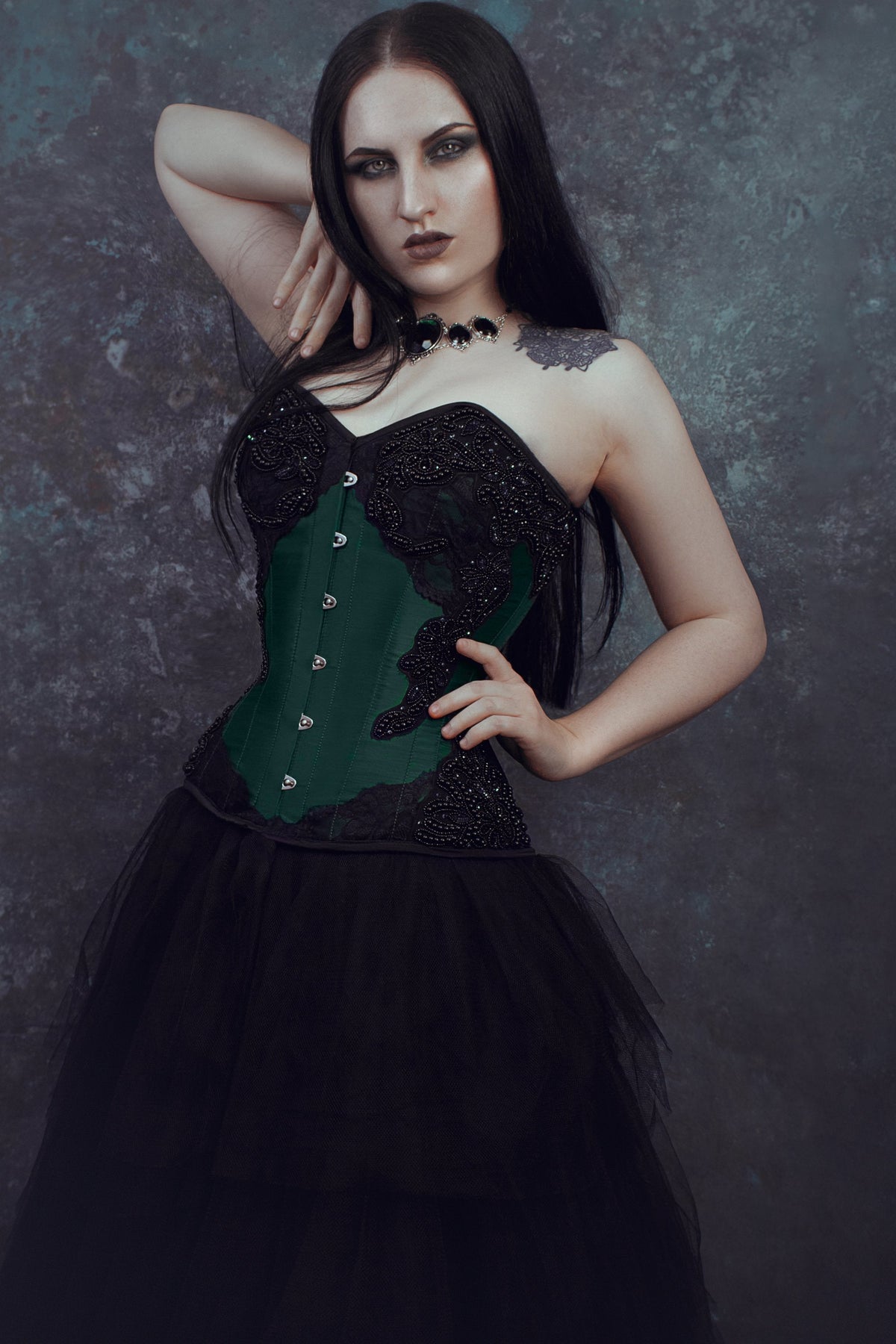 Jade Green Overbust Corset