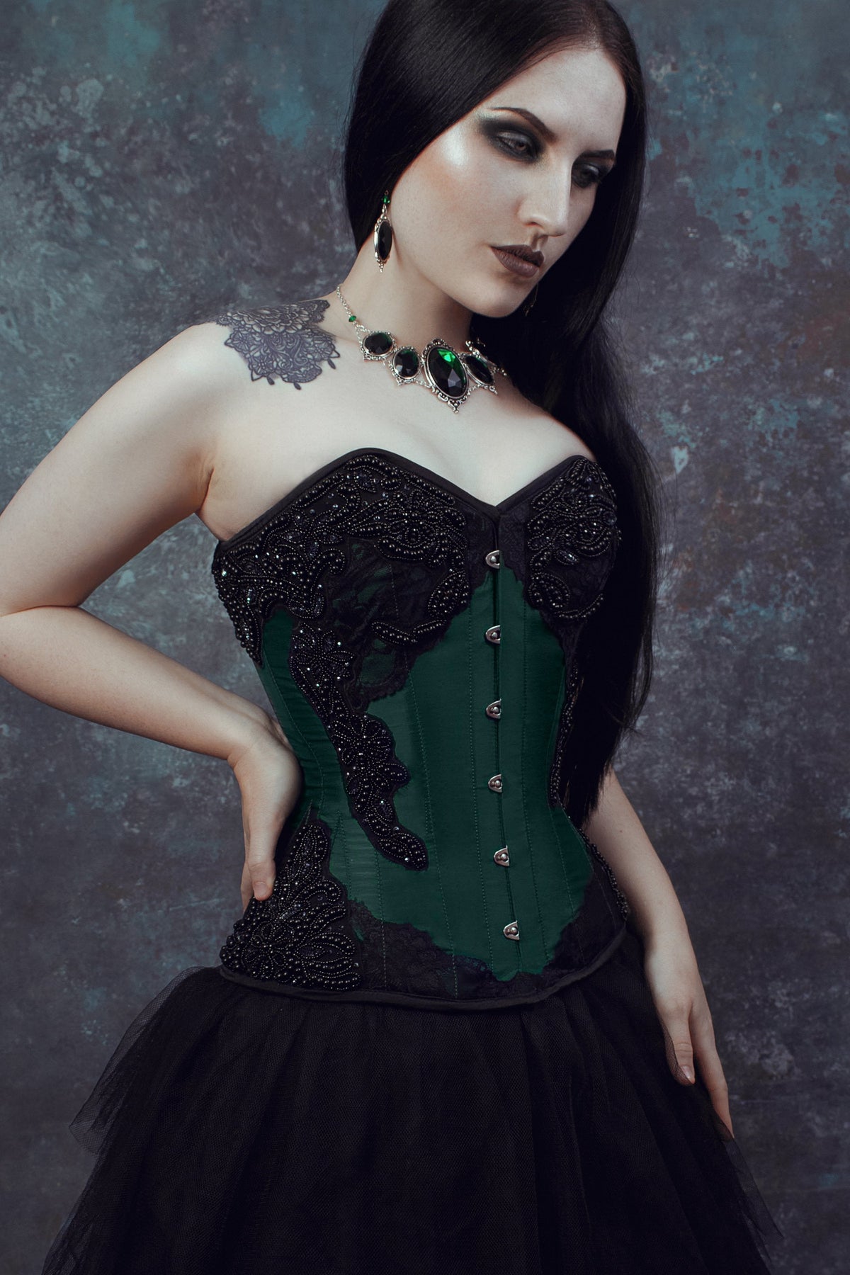 Jade Green Overbust Corset