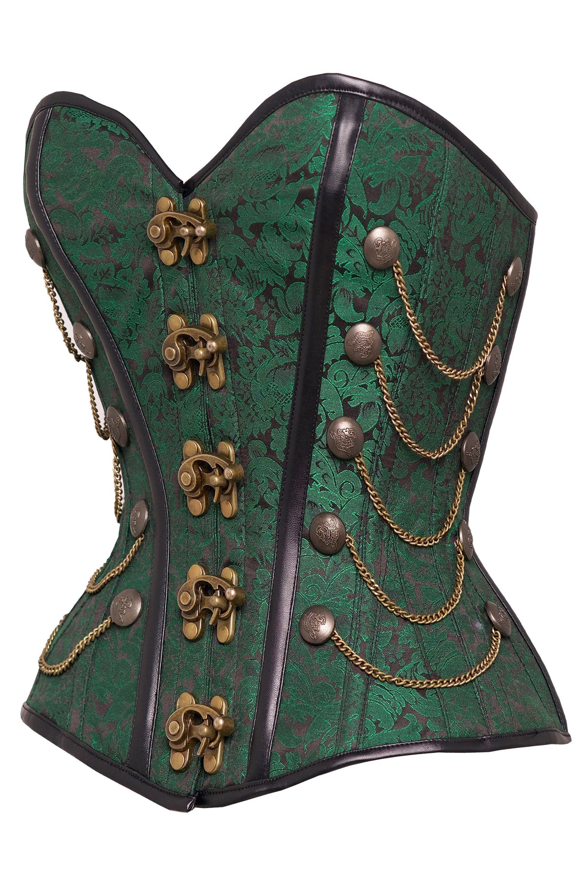 Green Waist Taming Steampunk Corset With Chains