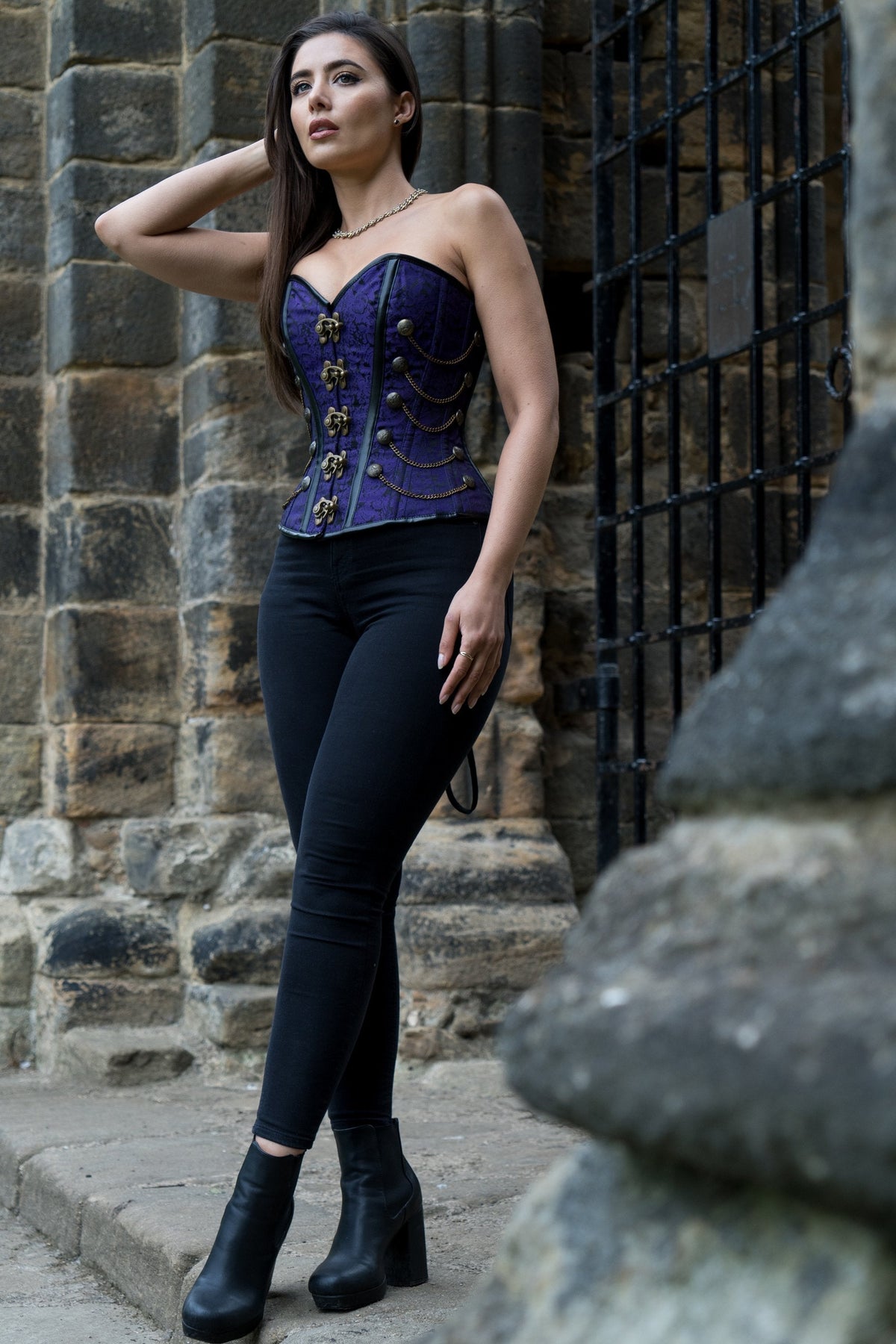 Purple Steampunk Corset With Chains