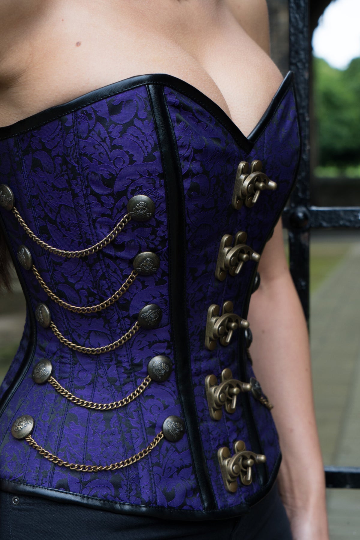 Purple Steampunk Corset With Chains