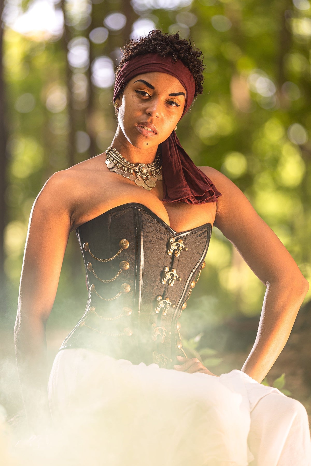 Black Steampunk Corset With Chains