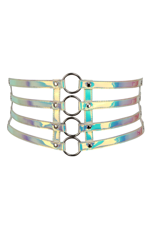 Pearlescent PVC Corset Belt