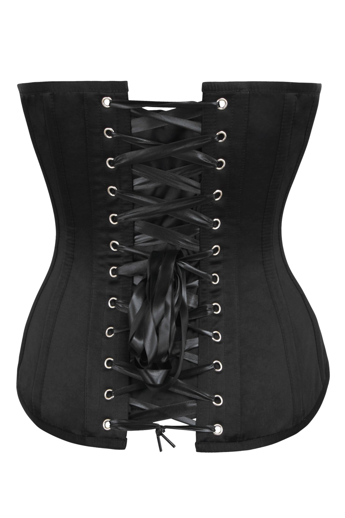 Silver And Black Overbust Lingerie Corset