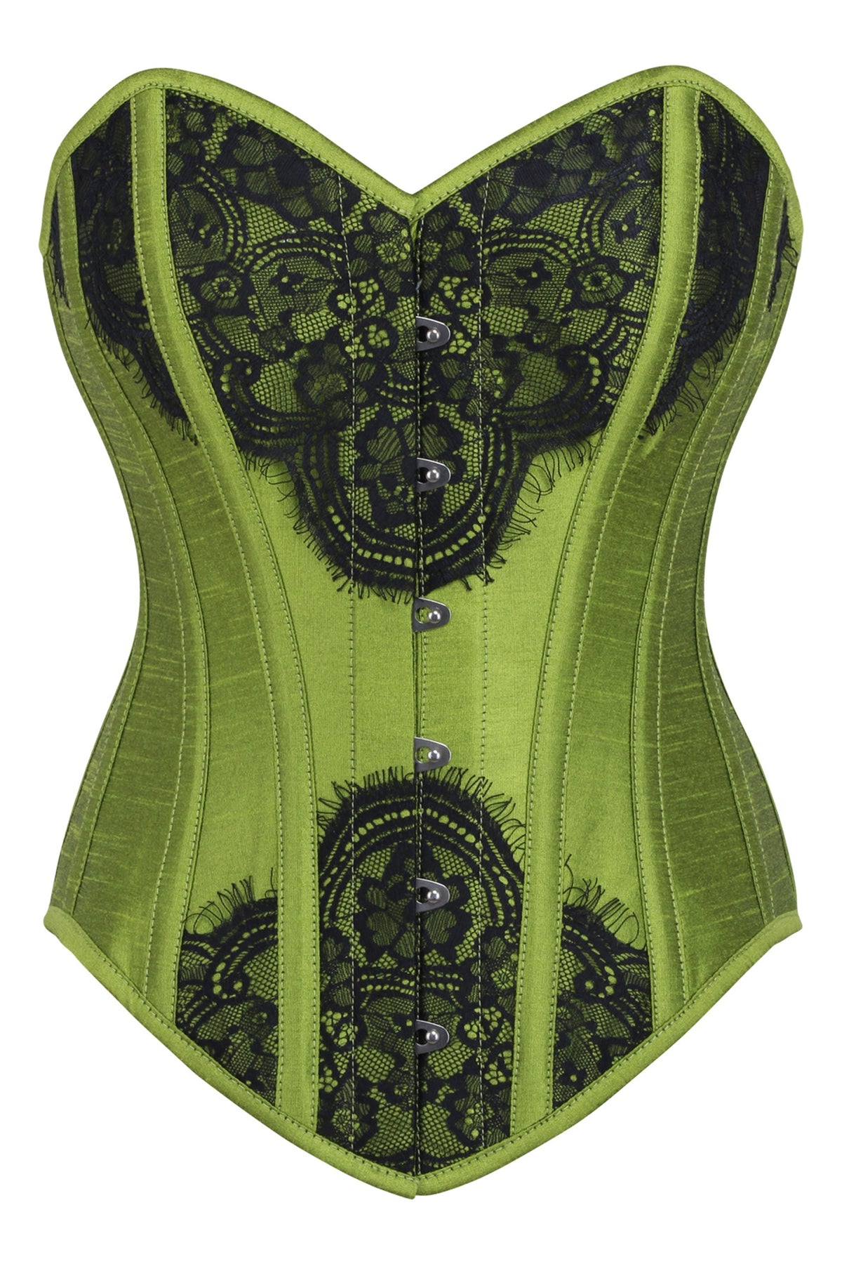 Green Waist Taming Overbust With Black Lace