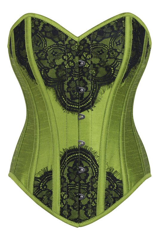 Green Waist Taming Overbust With Black Lace
