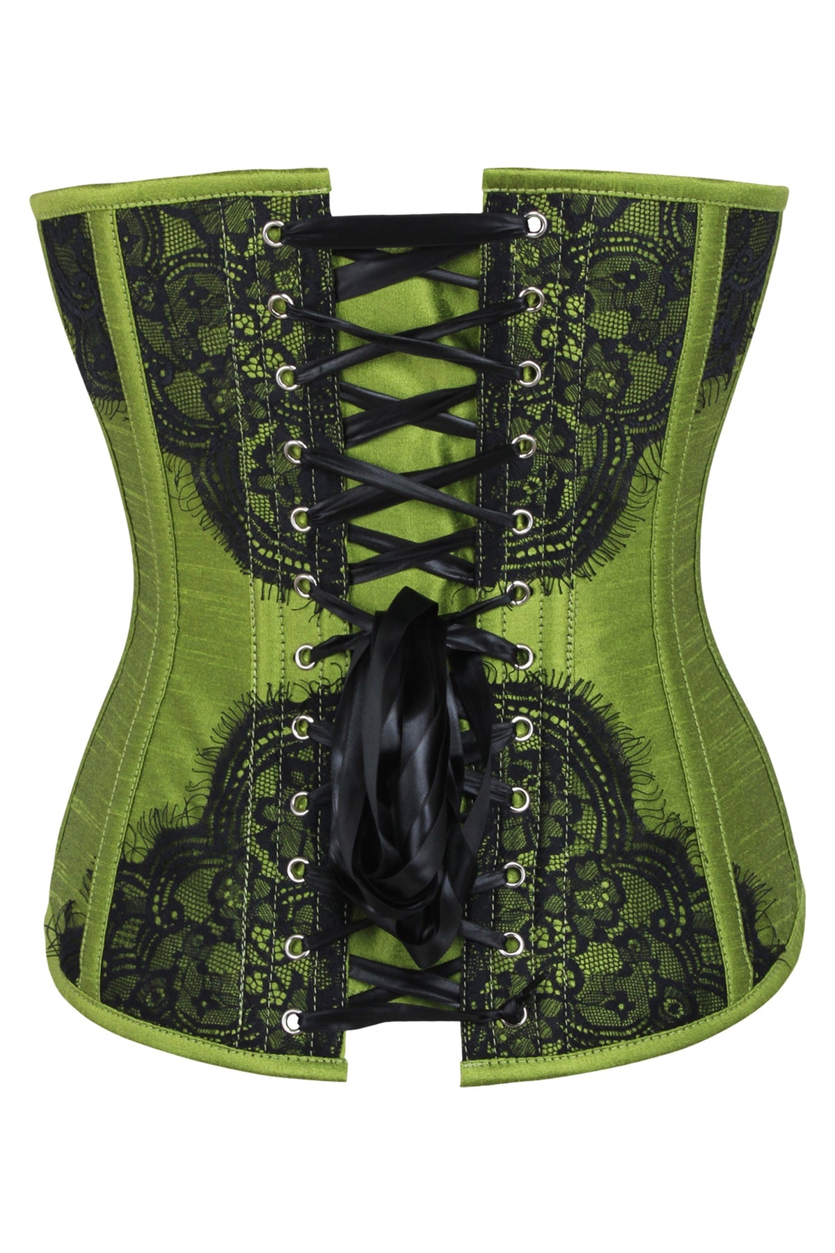 Green Waist Taming Overbust With Black Lace