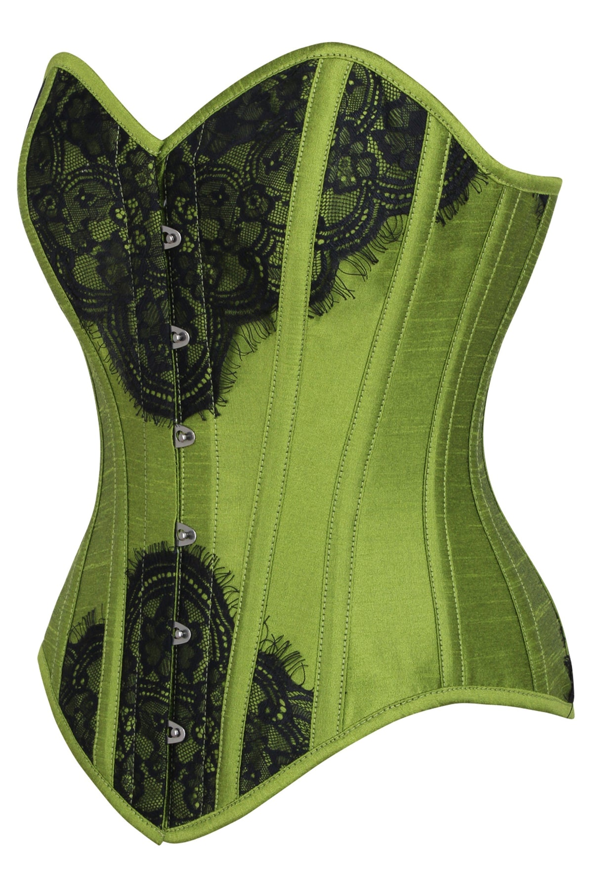Green Waist Taming Overbust With Black Lace